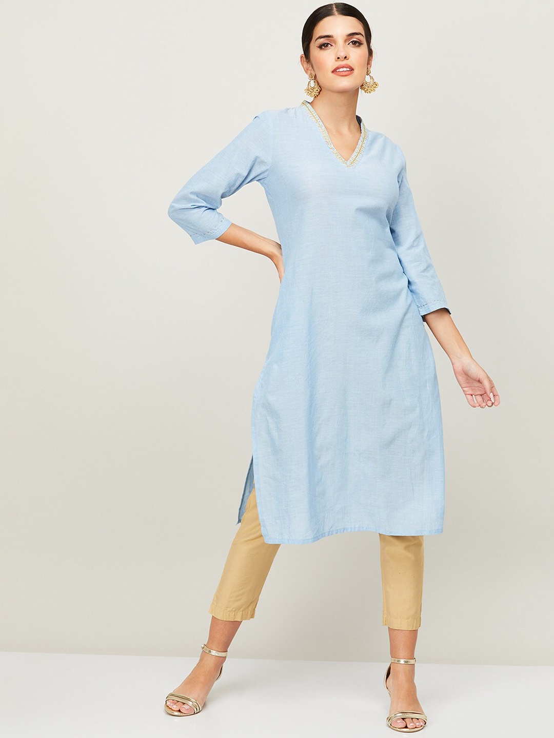 

Melange by Lifestyle Women Blue Kurta