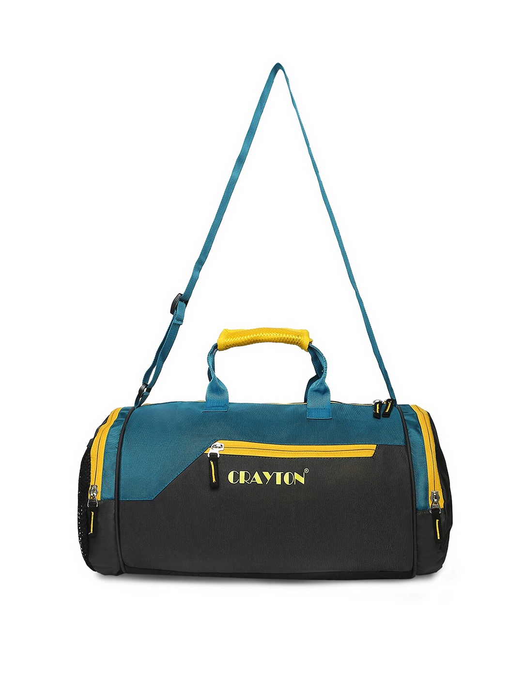 

CRAYTON Black & Blue Colourblocked Duffel Bag