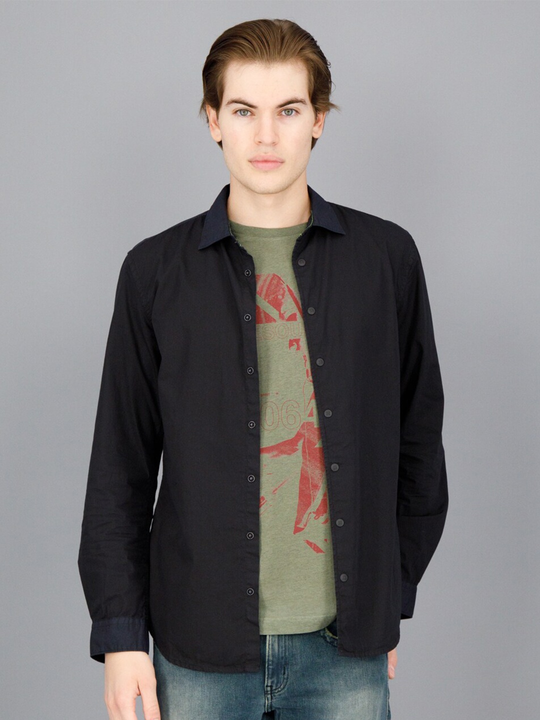 

FREESOUL Men Blue Slim Fit Pure Cotton Casual Shirt