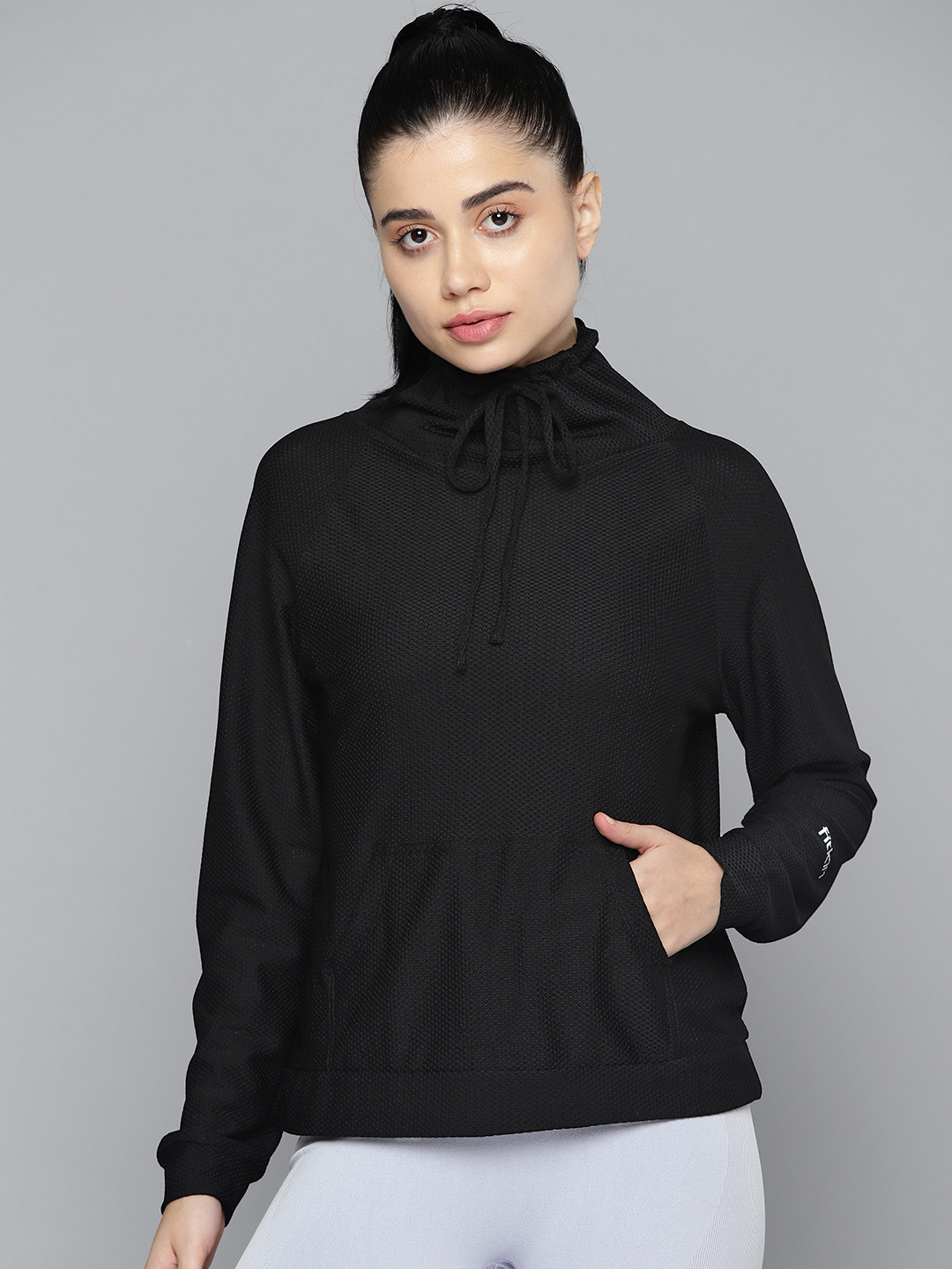 

Fitkin Women Black Turtle Neck Pullover Sweatshirt
