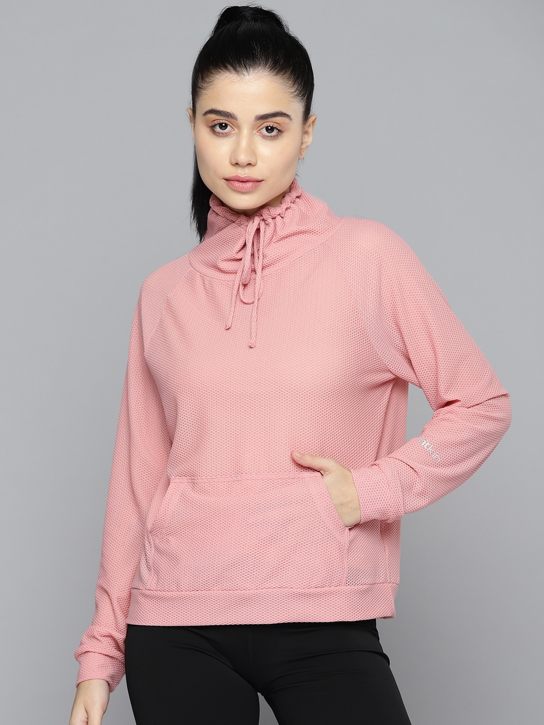 

Fitkin Women Pink Turtle Neck Pullover Sweatshirt