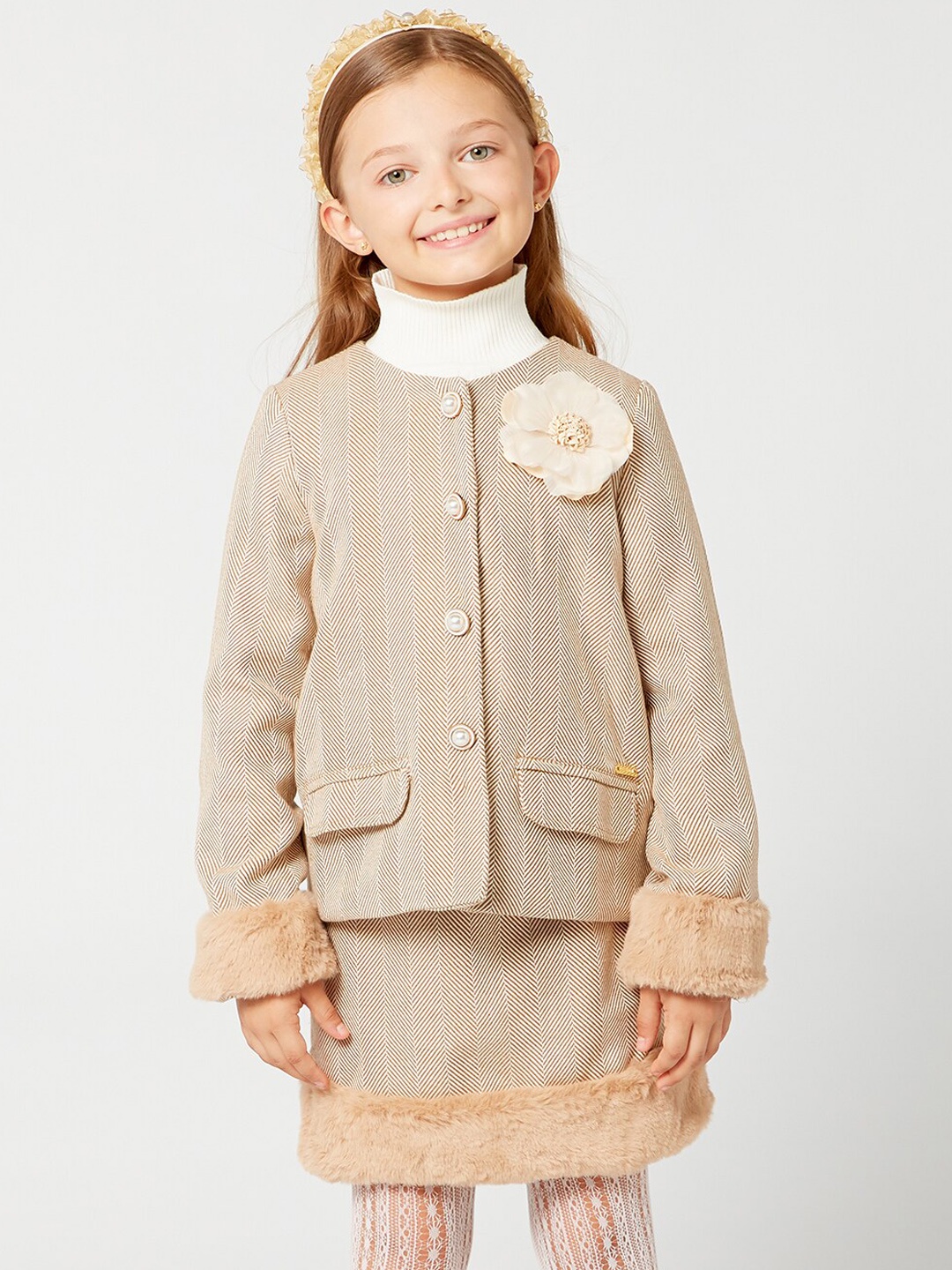 

One Friday Girls Beige Tailored Jacket