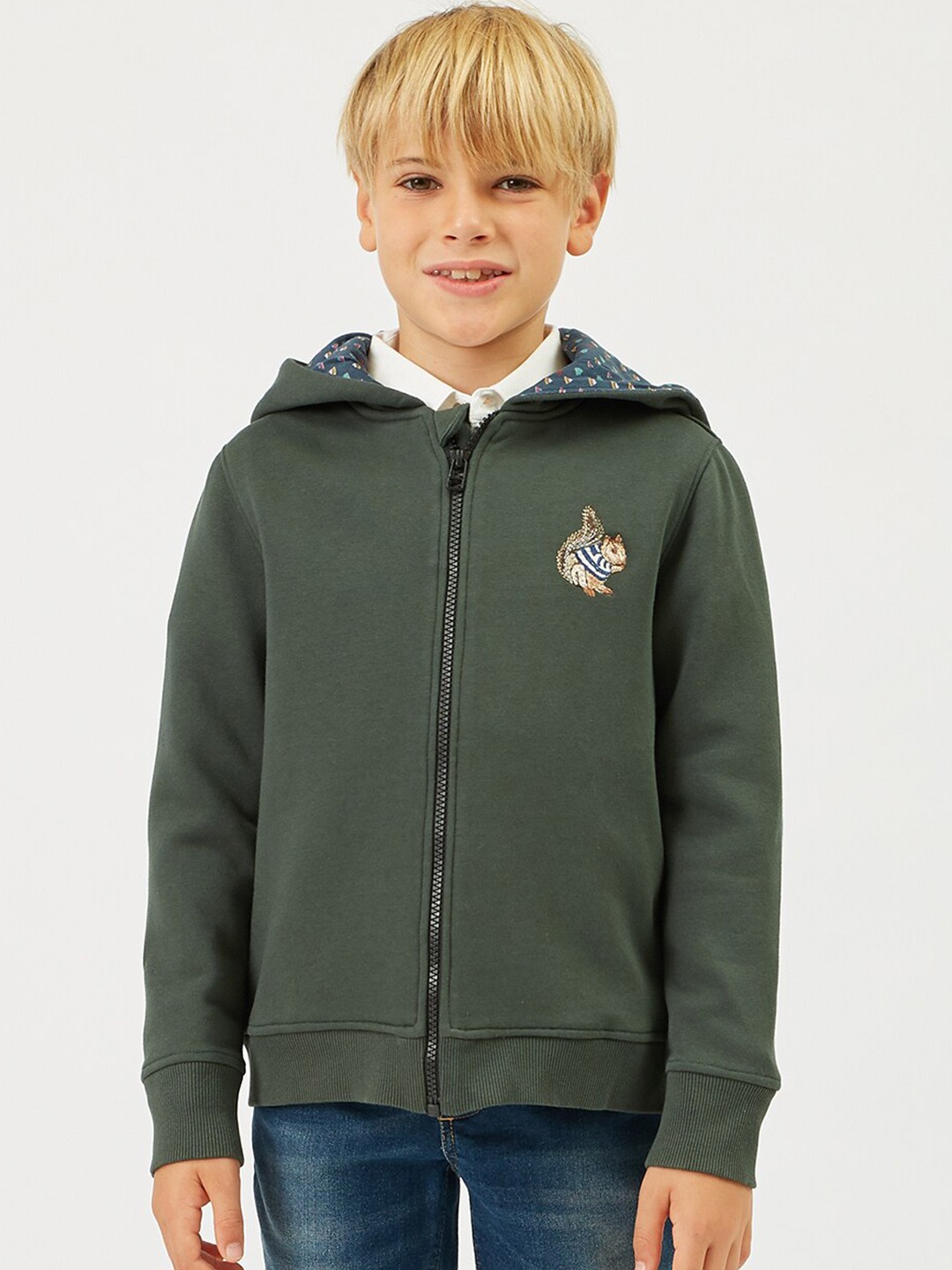 

One Friday Boys Green Open Front Jacket