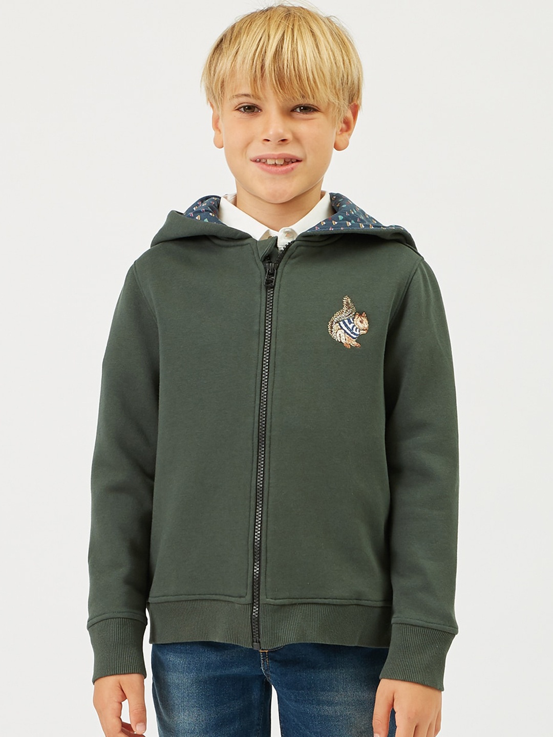 

One Friday Boys Green Open Front Jacket