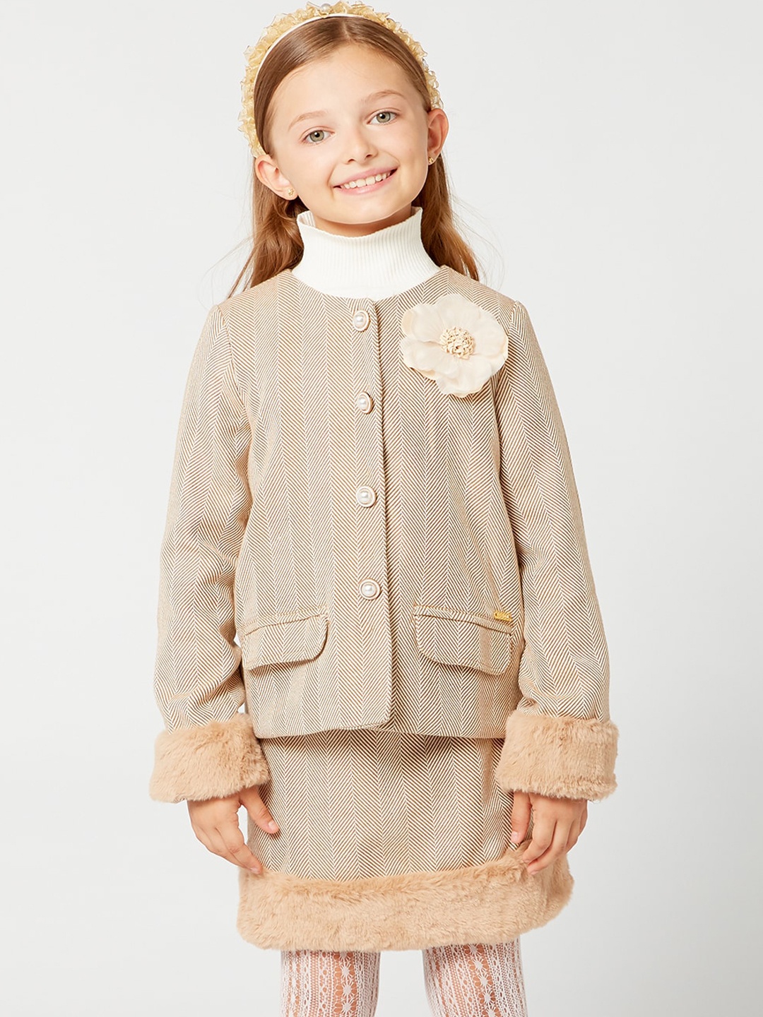 

One Friday Girls Beige Tailored Jacket