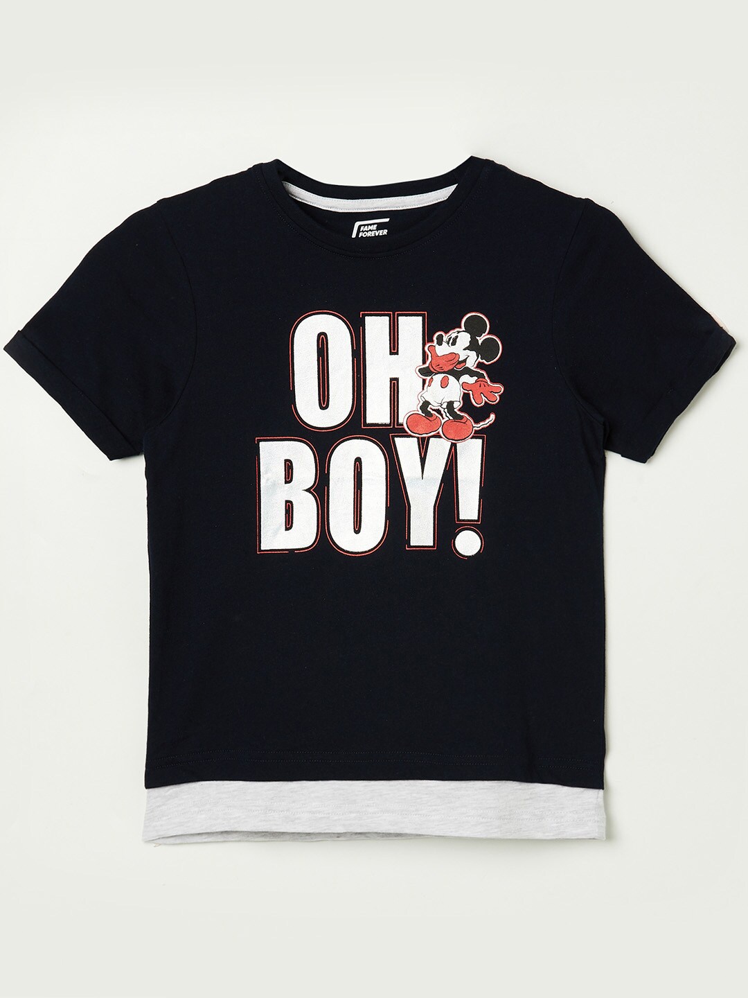 

Fame Forever by Lifestyle Boys Typography Printed T-shirt, Navy blue