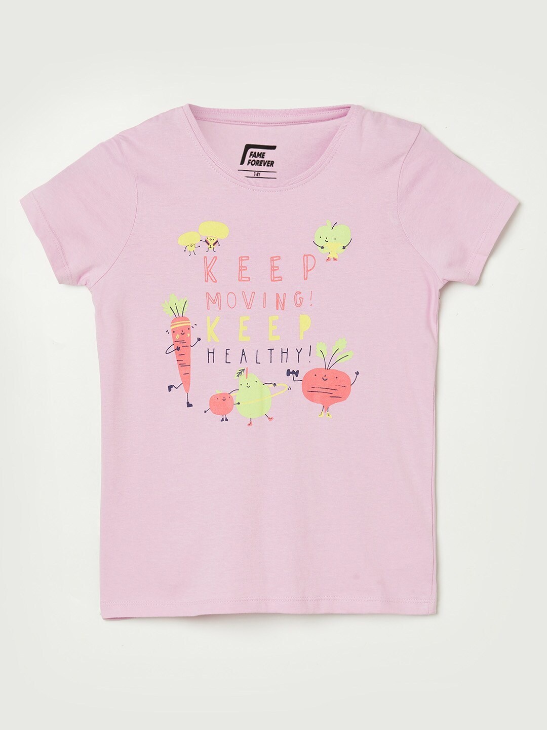 

Fame Forever by Lifestyle Girls Purple Typography Printed Pure Cotton T-shirt