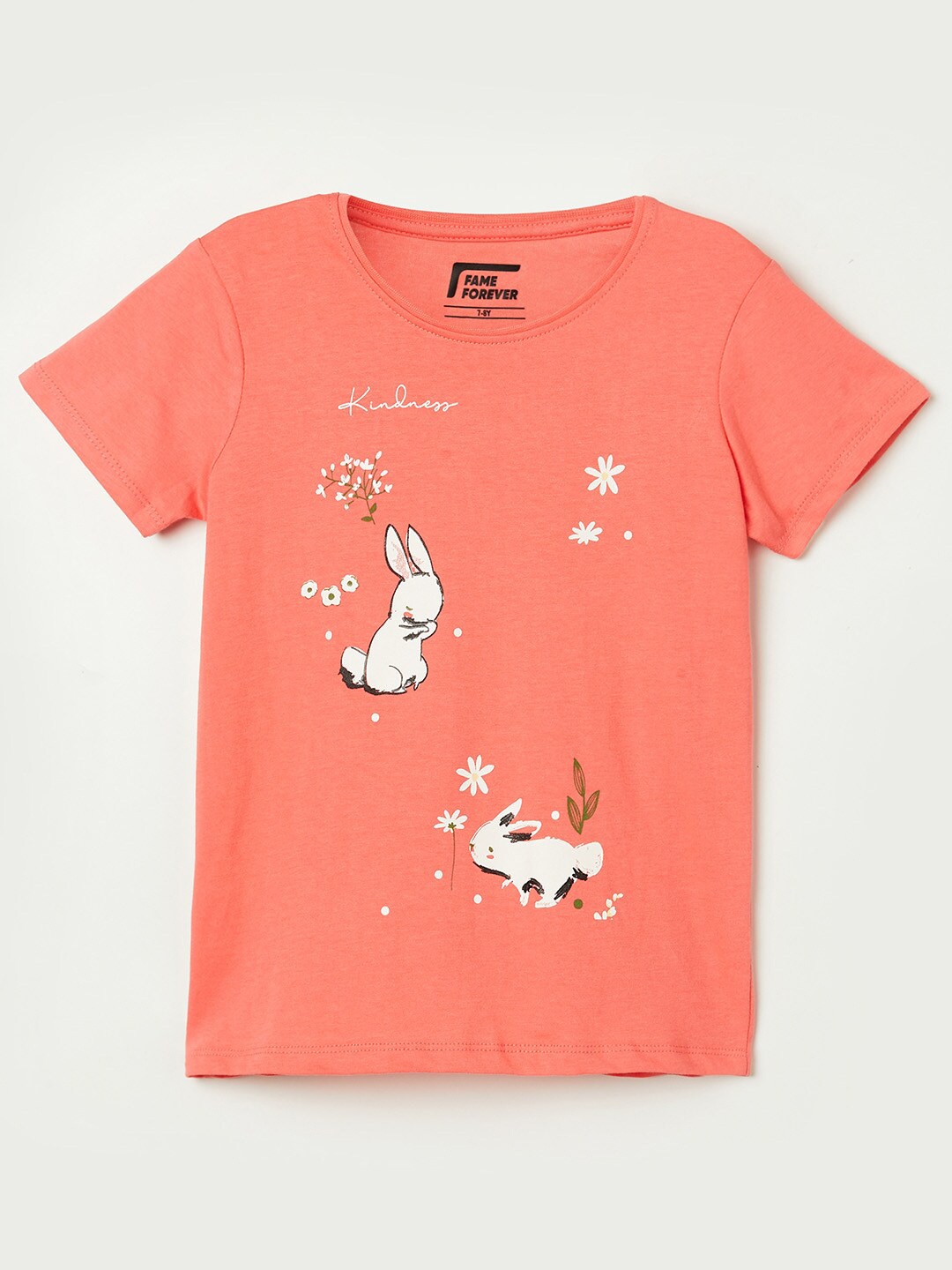 

Fame Forever by Lifestyle Girls Pink Printed Pure Cotton T-shirt