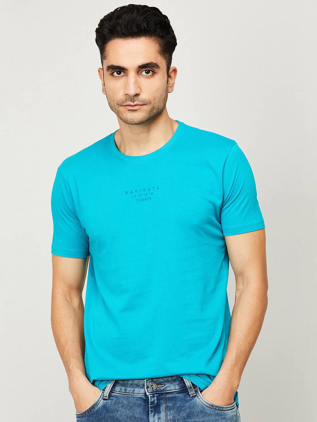 

Fame Forever by Lifestyle Men Blue Typography T-shirt