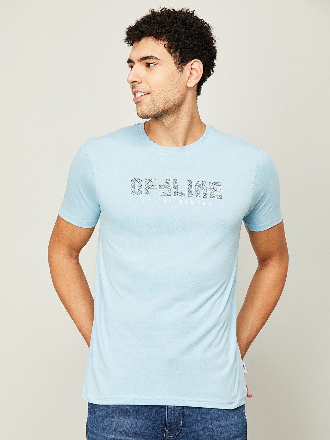 

Fame Forever by Lifestyle Men Blue Typography Printed T-shirt