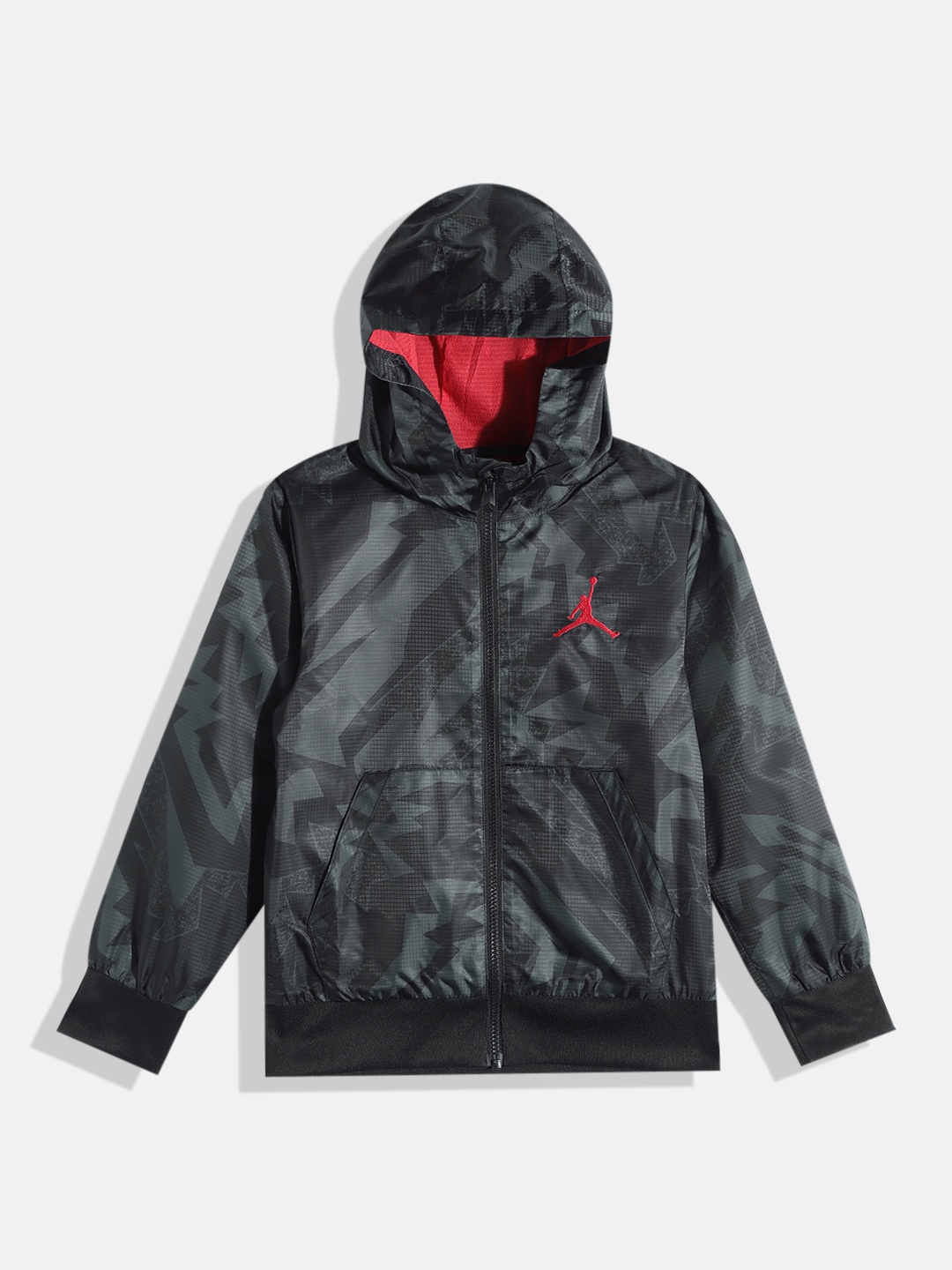 

Jordan Boys Black & Charcoal Grey Windcheater Sporty Jacket