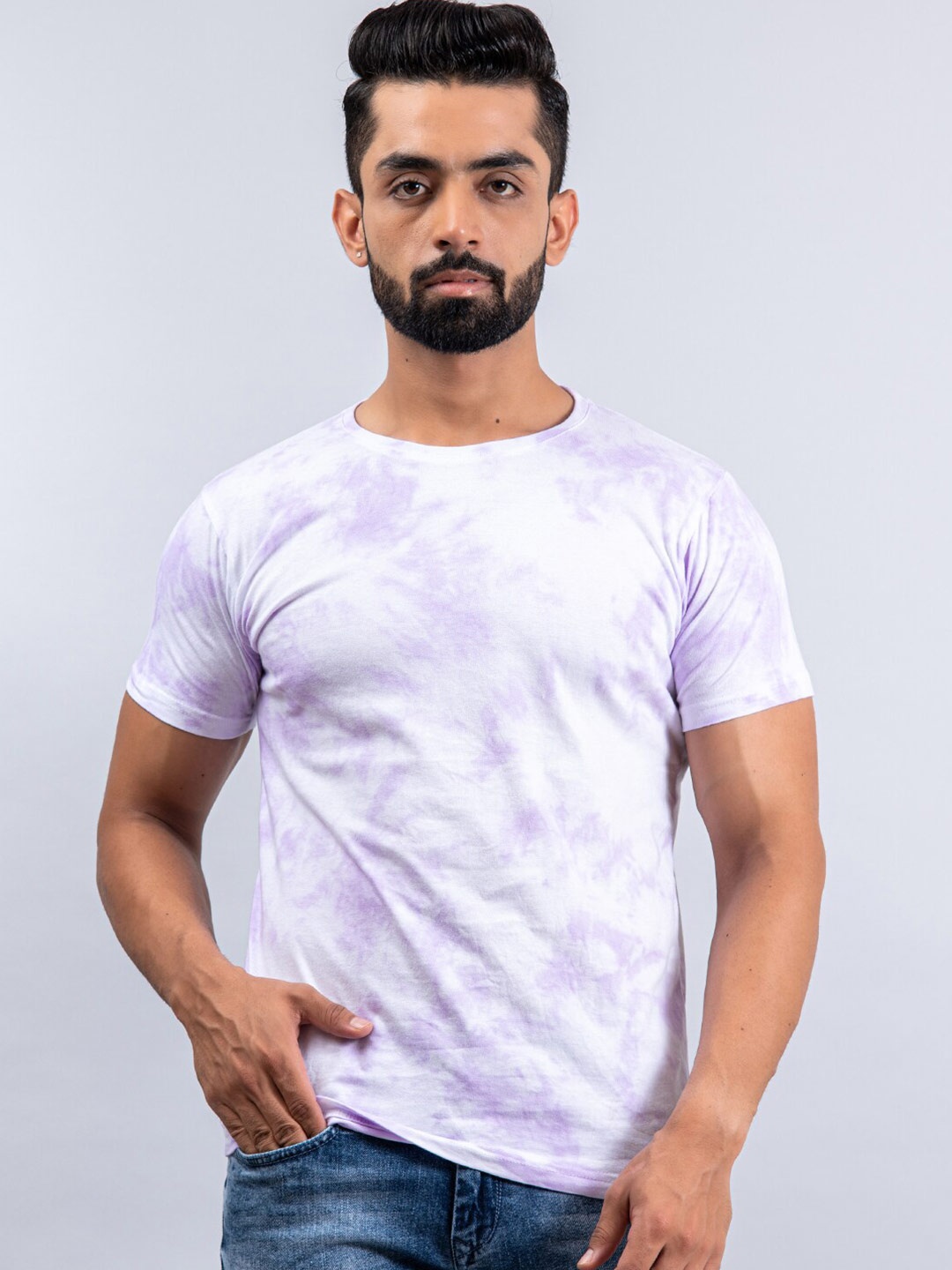 

Tistabene Men Lavender Tie and Dye Dyed T-shirt