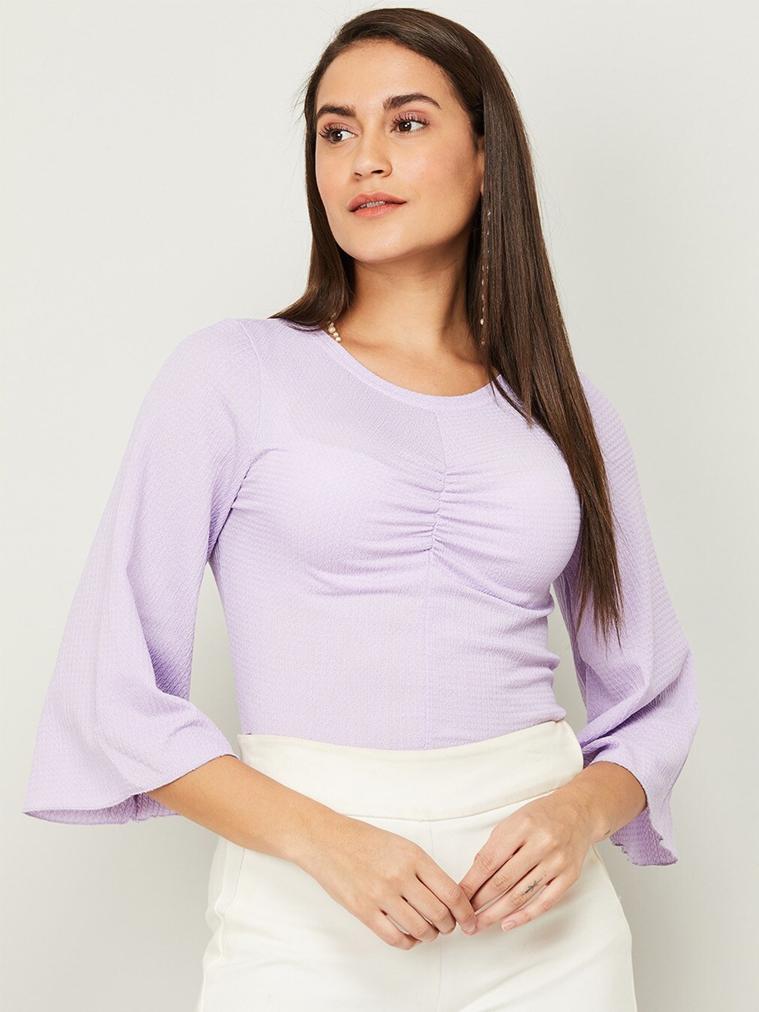 

Fame Forever by Lifestyle Women Lavender Solid Top