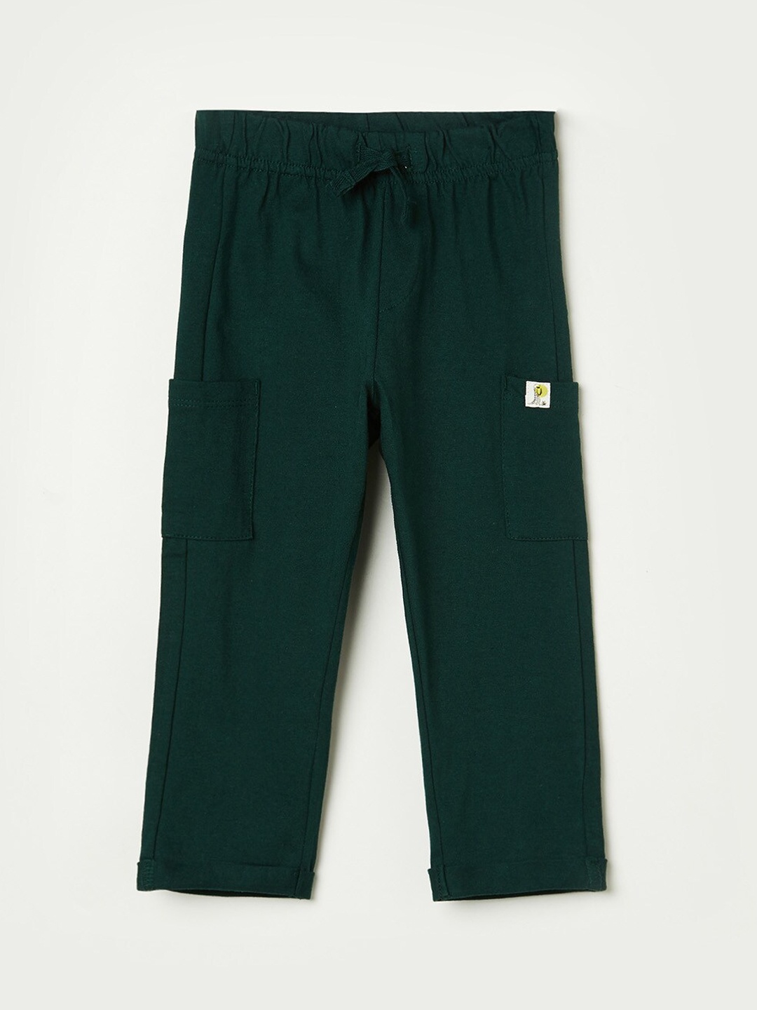 

Juniors by Lifestyle Boys Green Solid Pure Cotton Track Pant