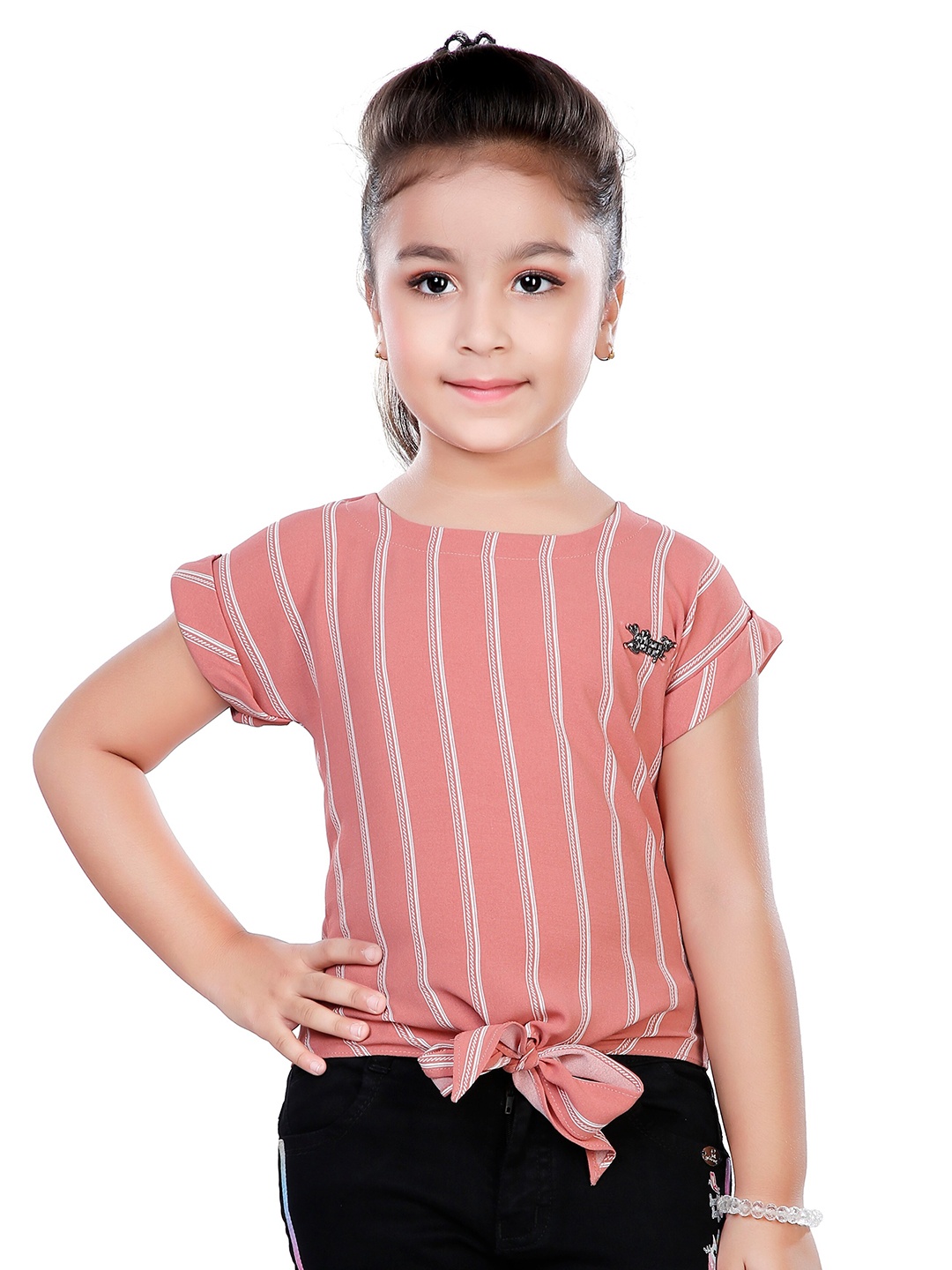 

Hunny Bunny Girls Rust Striped Top