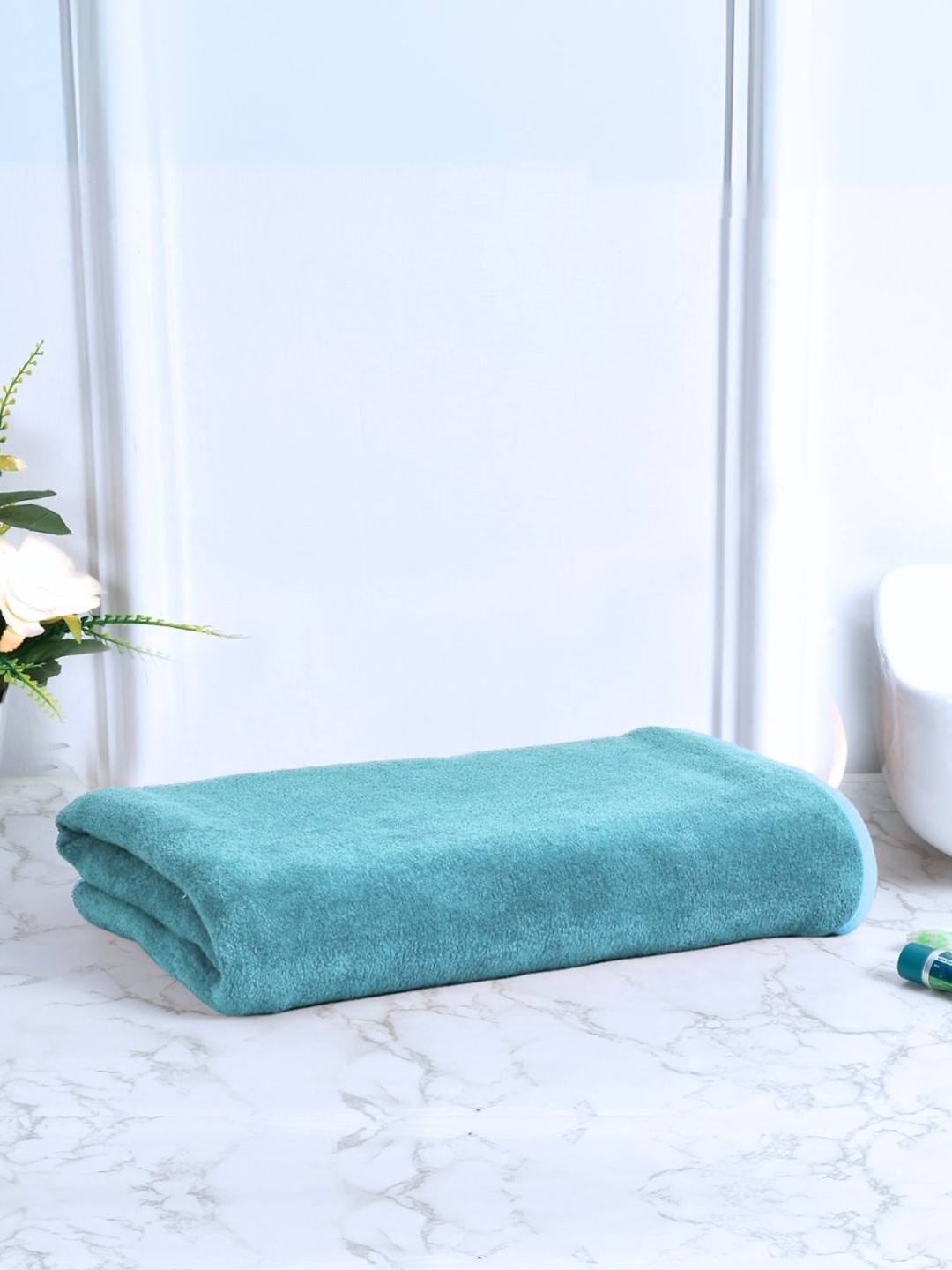 

Black gold Blue Solid 400 GSM Microfiber Bath Towel
