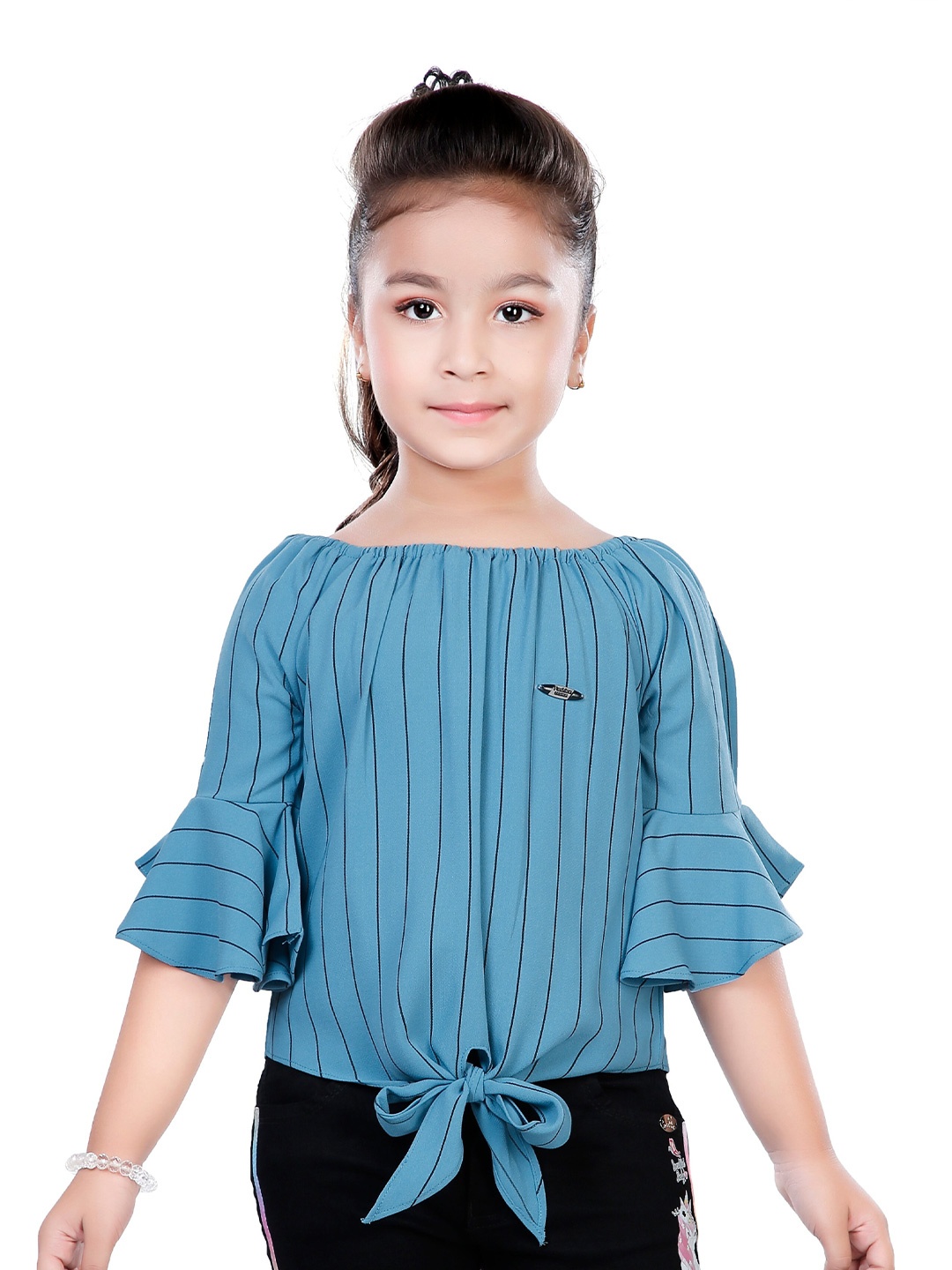 

Hunny Bunny Girls Blue Striped Top