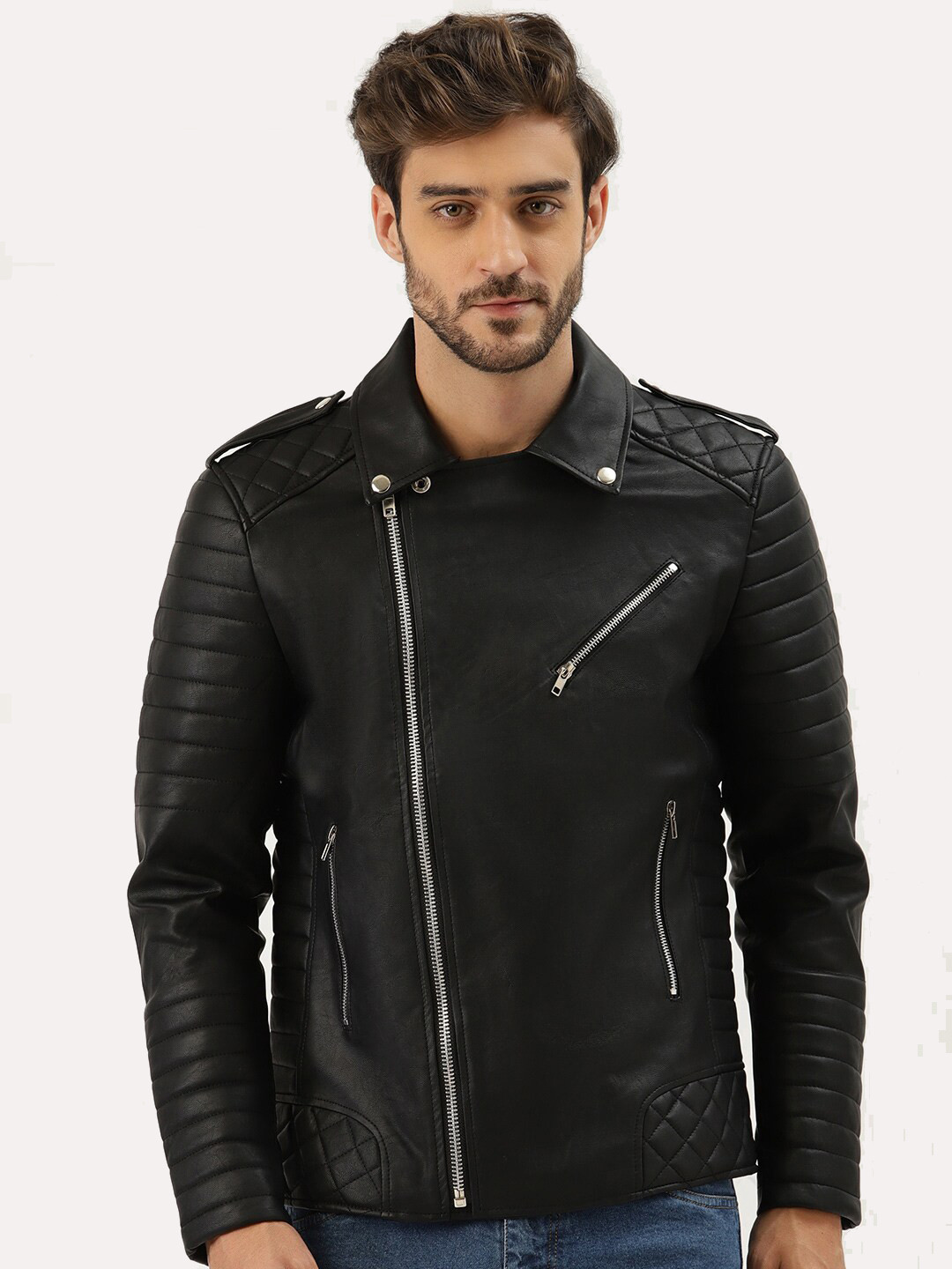

Leather Retail Men Black Outdoor Biker Jacket