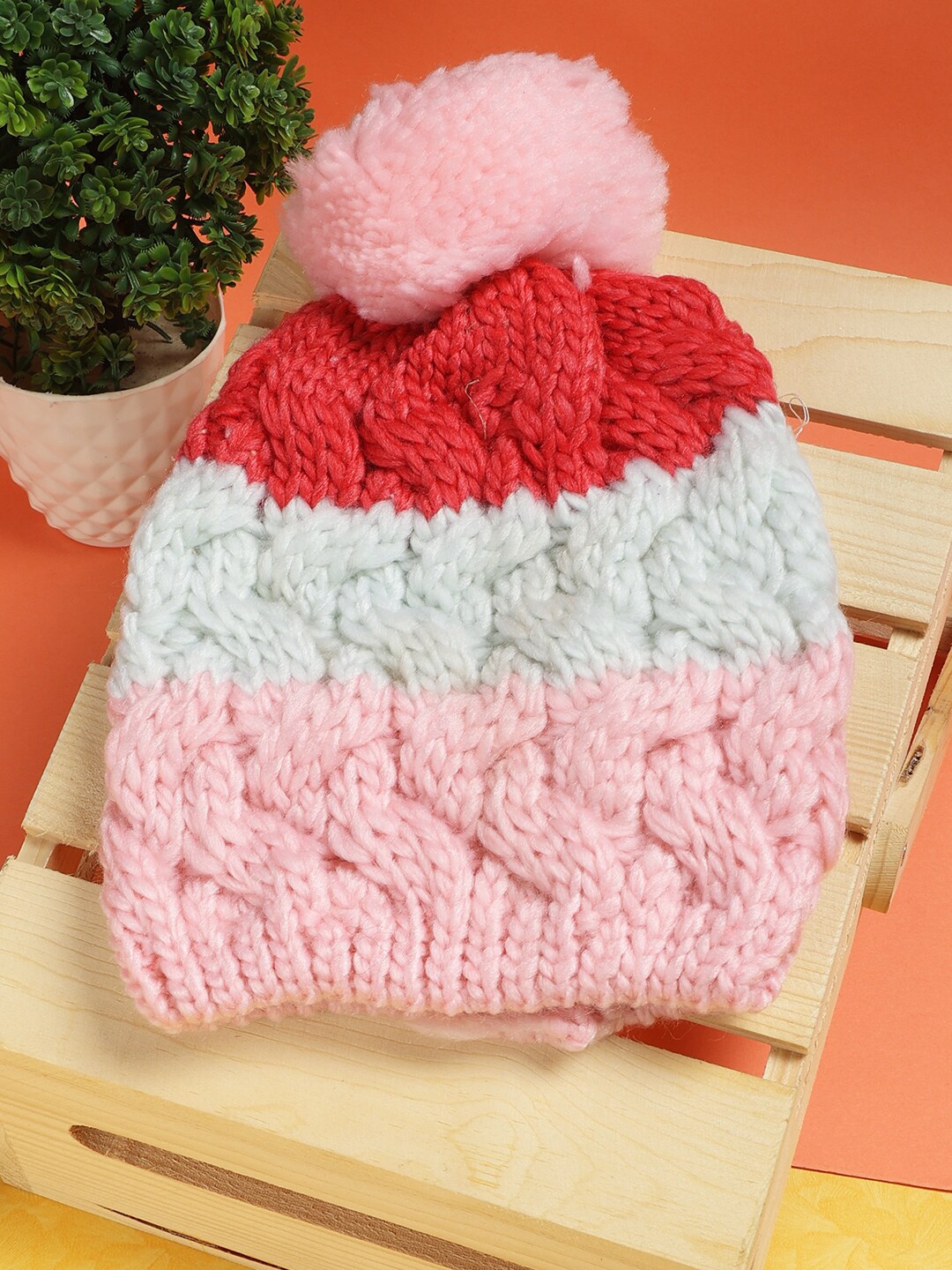 

PASSION PETALS Girls Pink & Red Wool Beanie