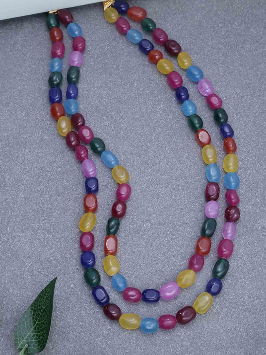 

RICH AND FAMOUS Women Blue & Yellow Layered Necklace