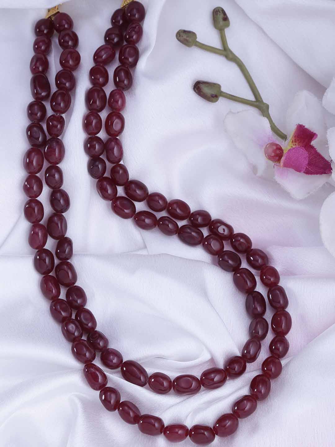 

RICH AND FAMOUS Women Maroon Gold-Plated Jewellery Set