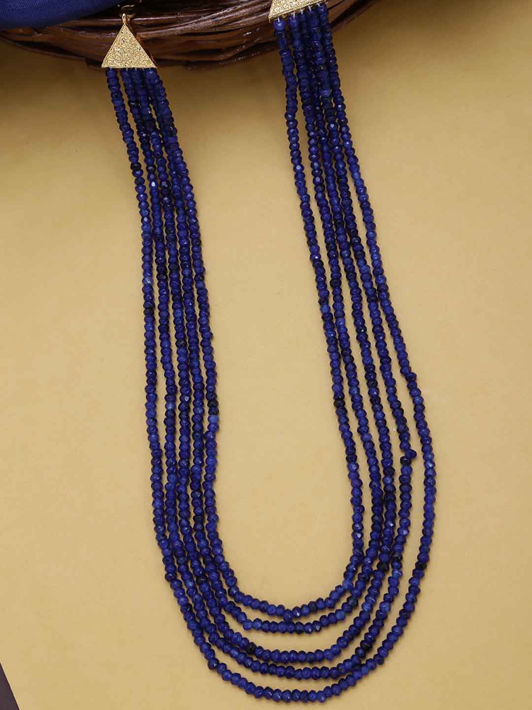 

RICH AND FAMOUS Women Blue Gold-Plated Layered Necklace