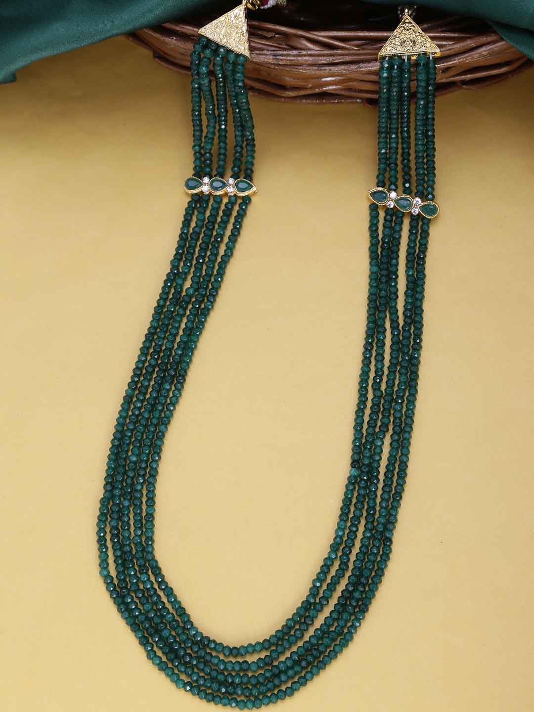 

RICH AND FAMOUS Green Gold-Plated Layered Necklace