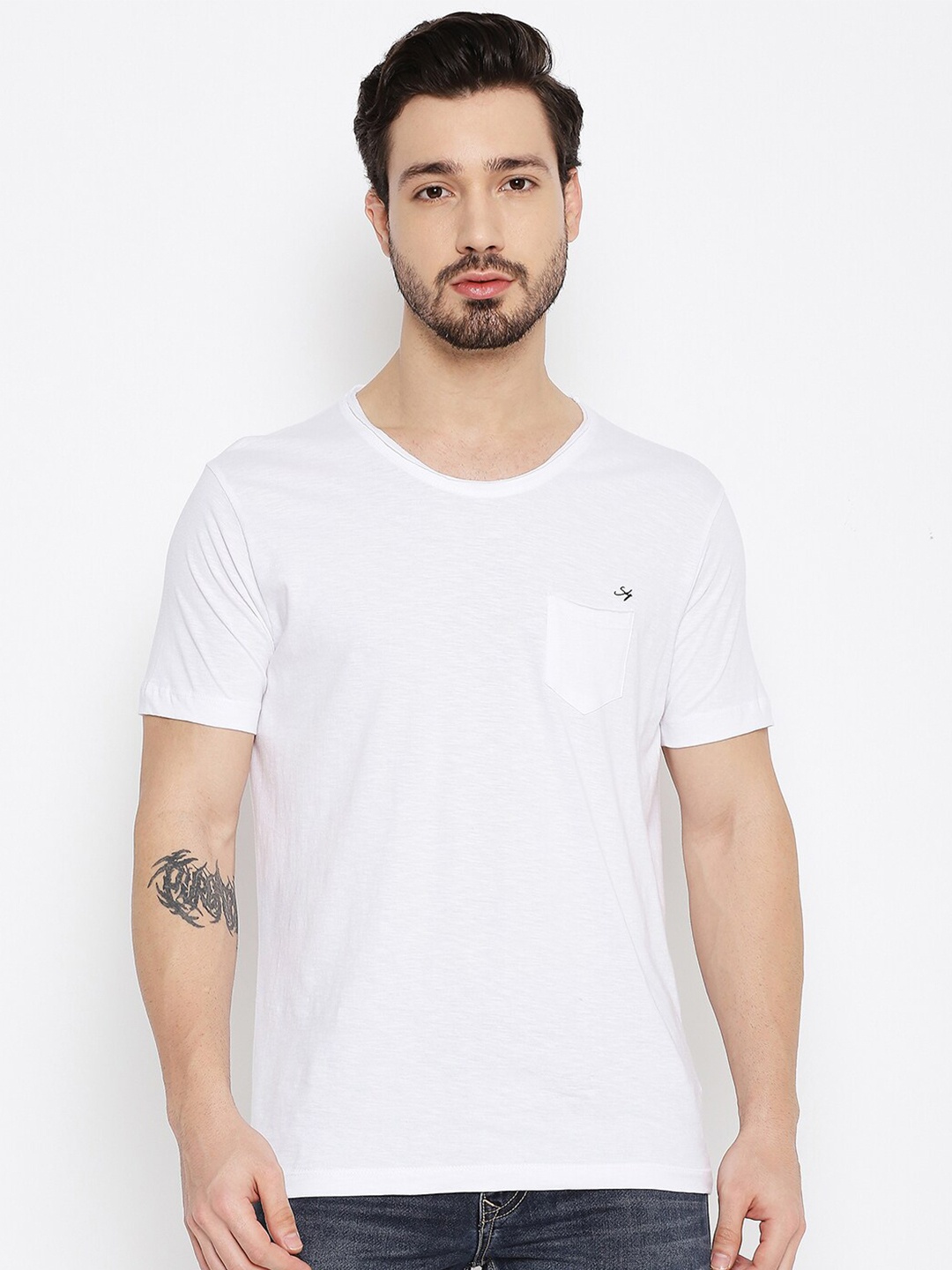 

Duke Men White Slim Fit T-shirt