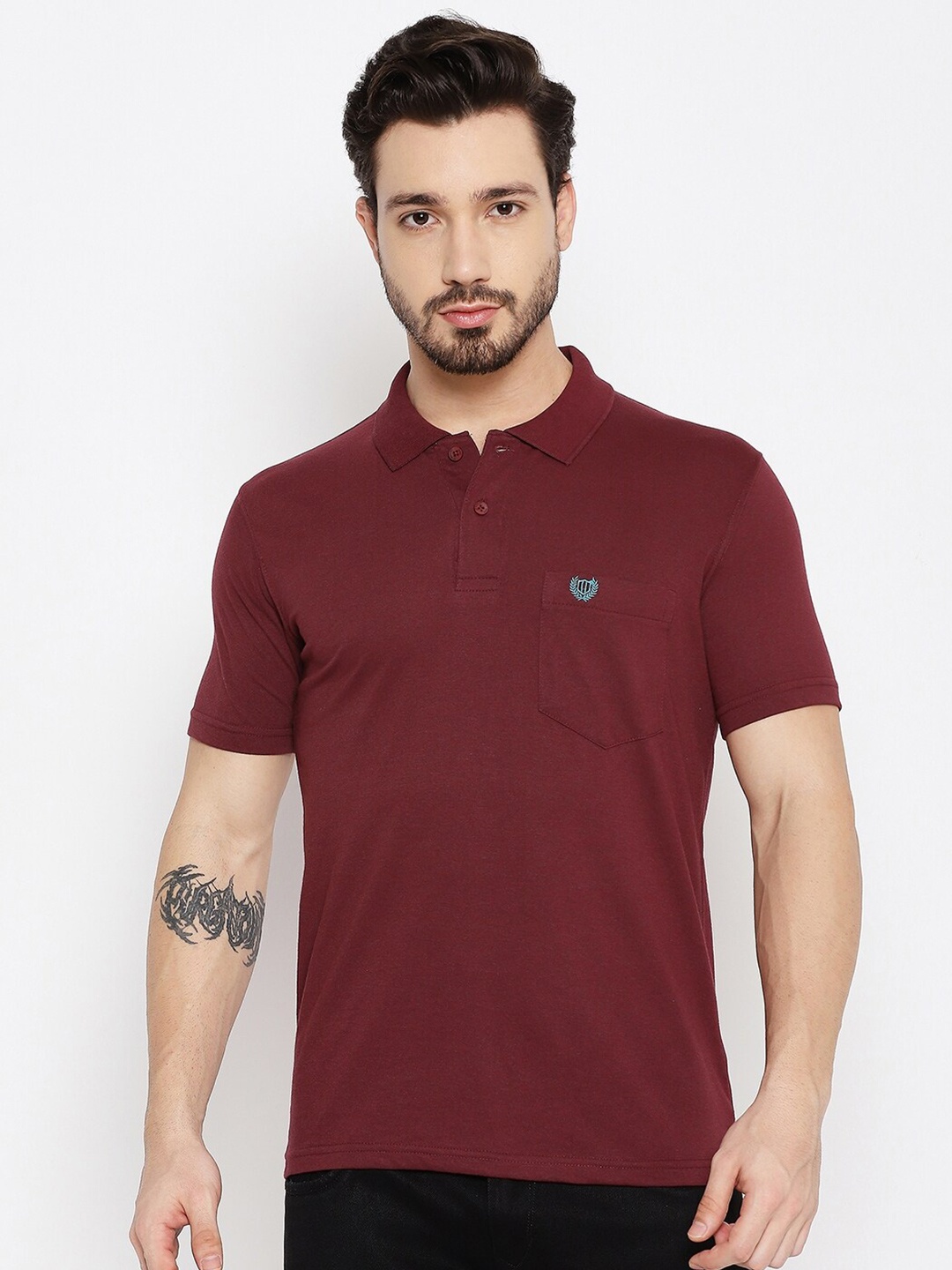 

Duke Men Maroon Polo Collar T-shirt