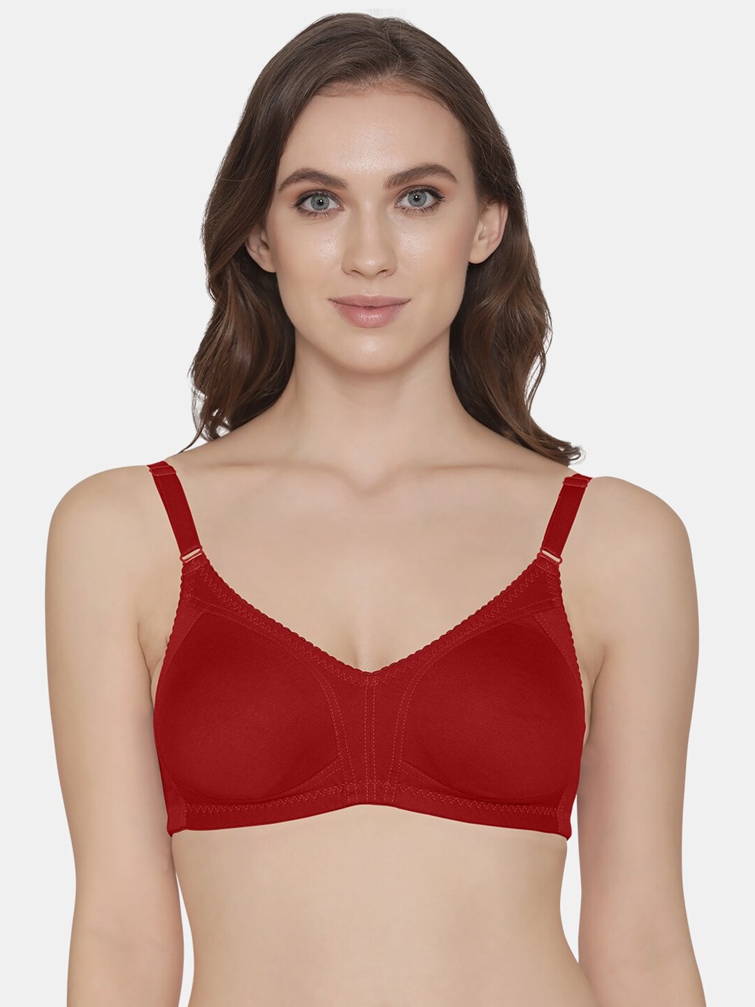 

K LINGERIE Red Full Coverage Non Padded Bra