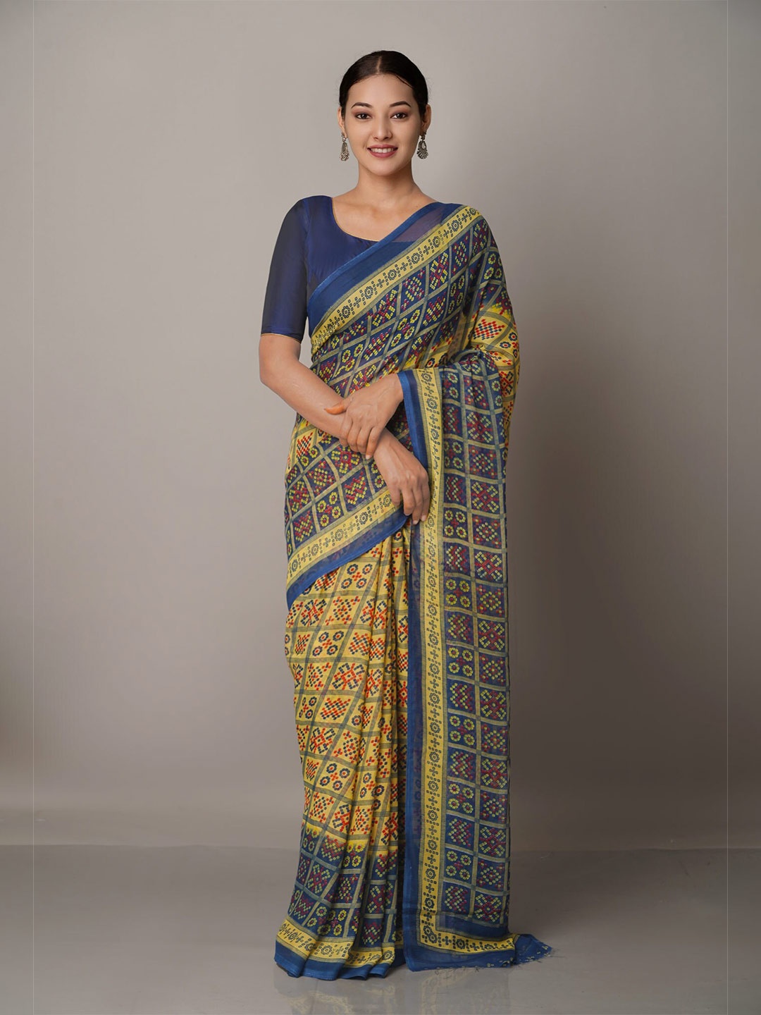 

Unnati Silks Yellow & Red Tie and Dye Bandhani Saree