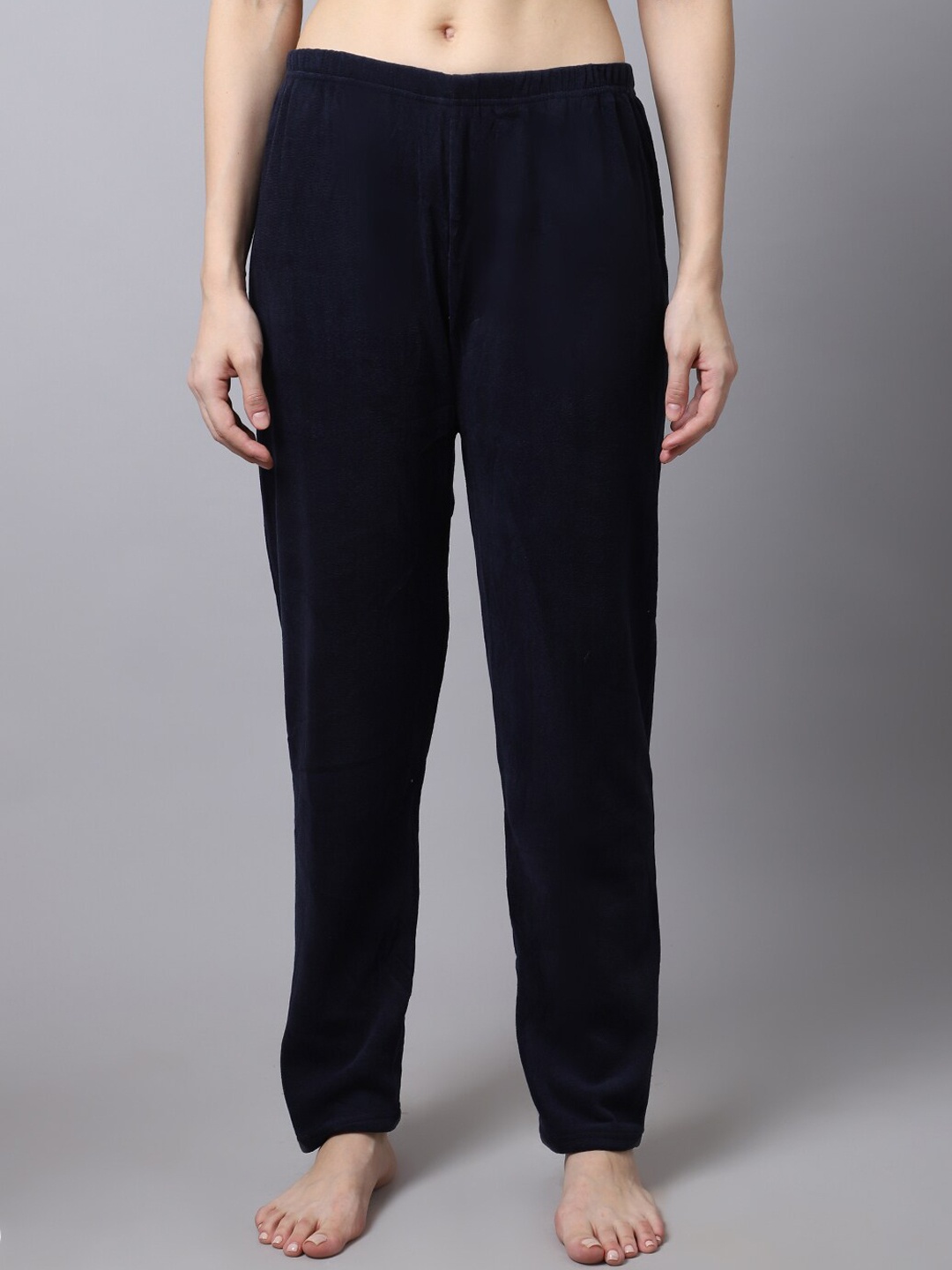 

TAG 7 Women Navy Blue Solid Lounge Pants