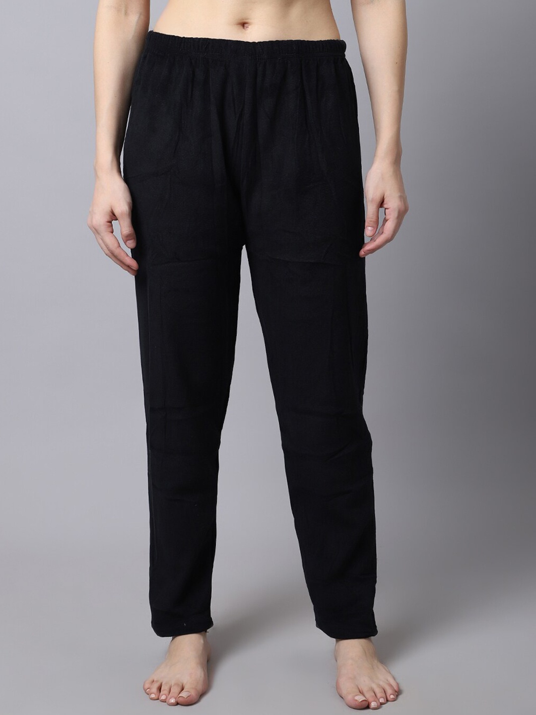 

TAG 7 Women Black Solid Lounge Pants