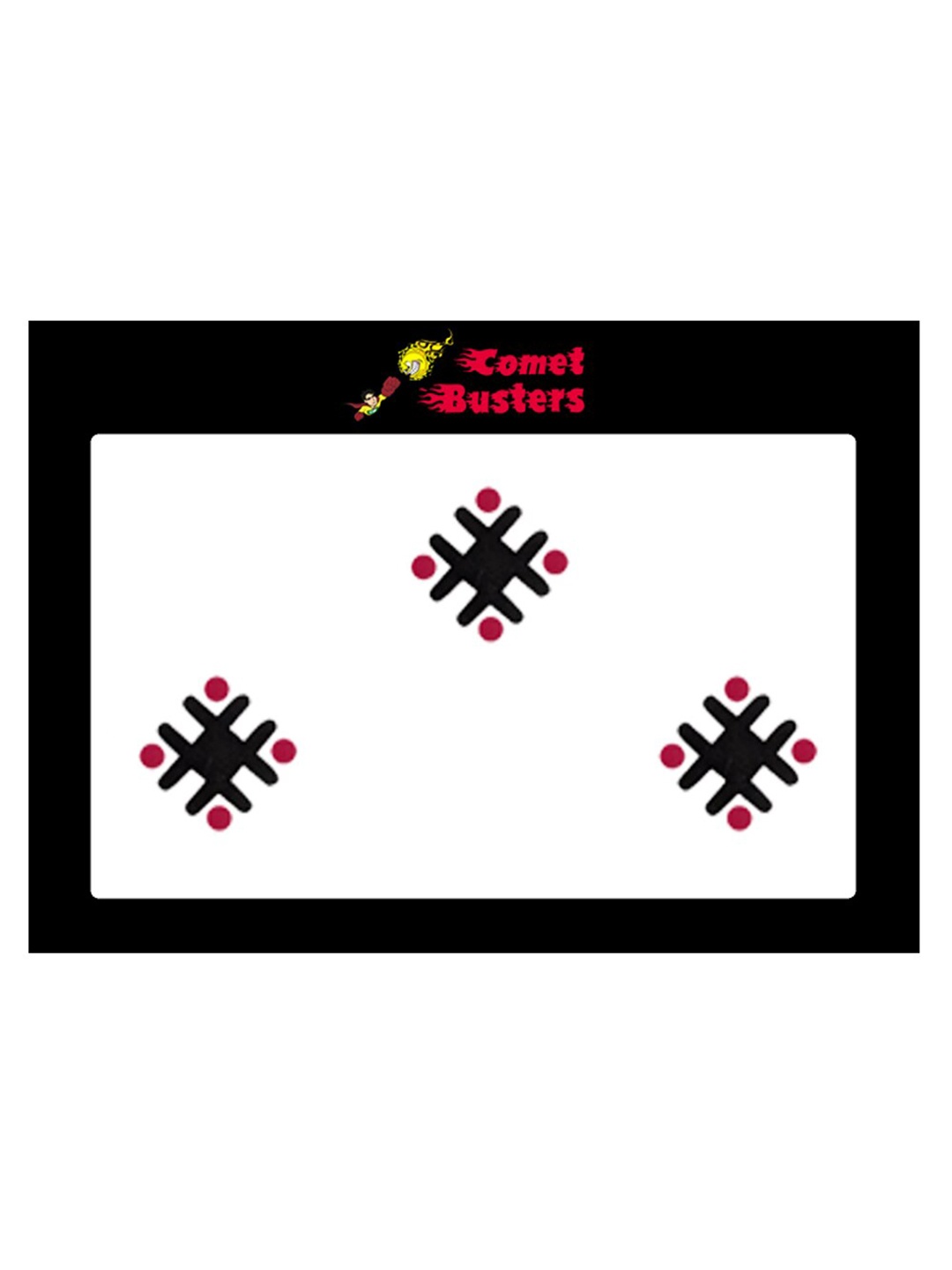 

Comet Busters 3 Pcs Reusable Designer Bindis - Black & Magenta