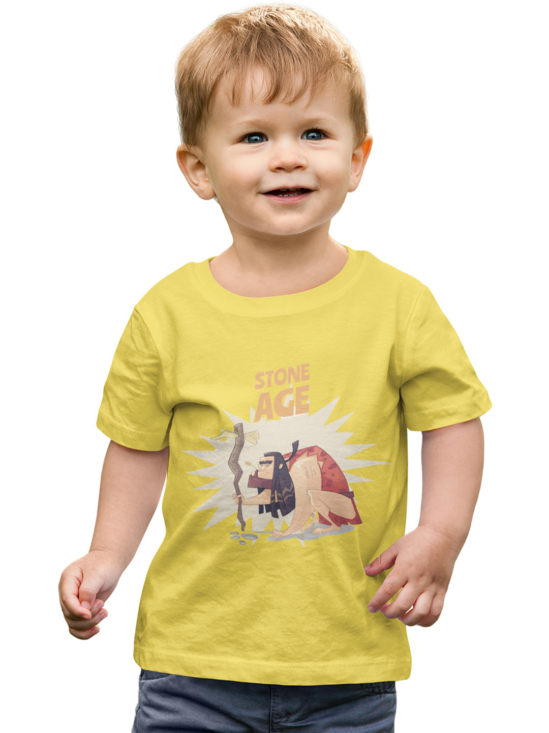

MA Baby Boys Yellow Printed Pure Cotton Bio Finish T-shirt