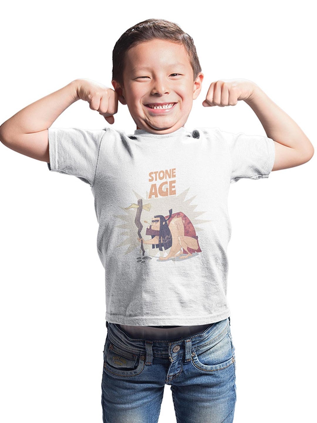 

MA Baby Boys White Printed Pure Cotton Bio Finish T-shirt