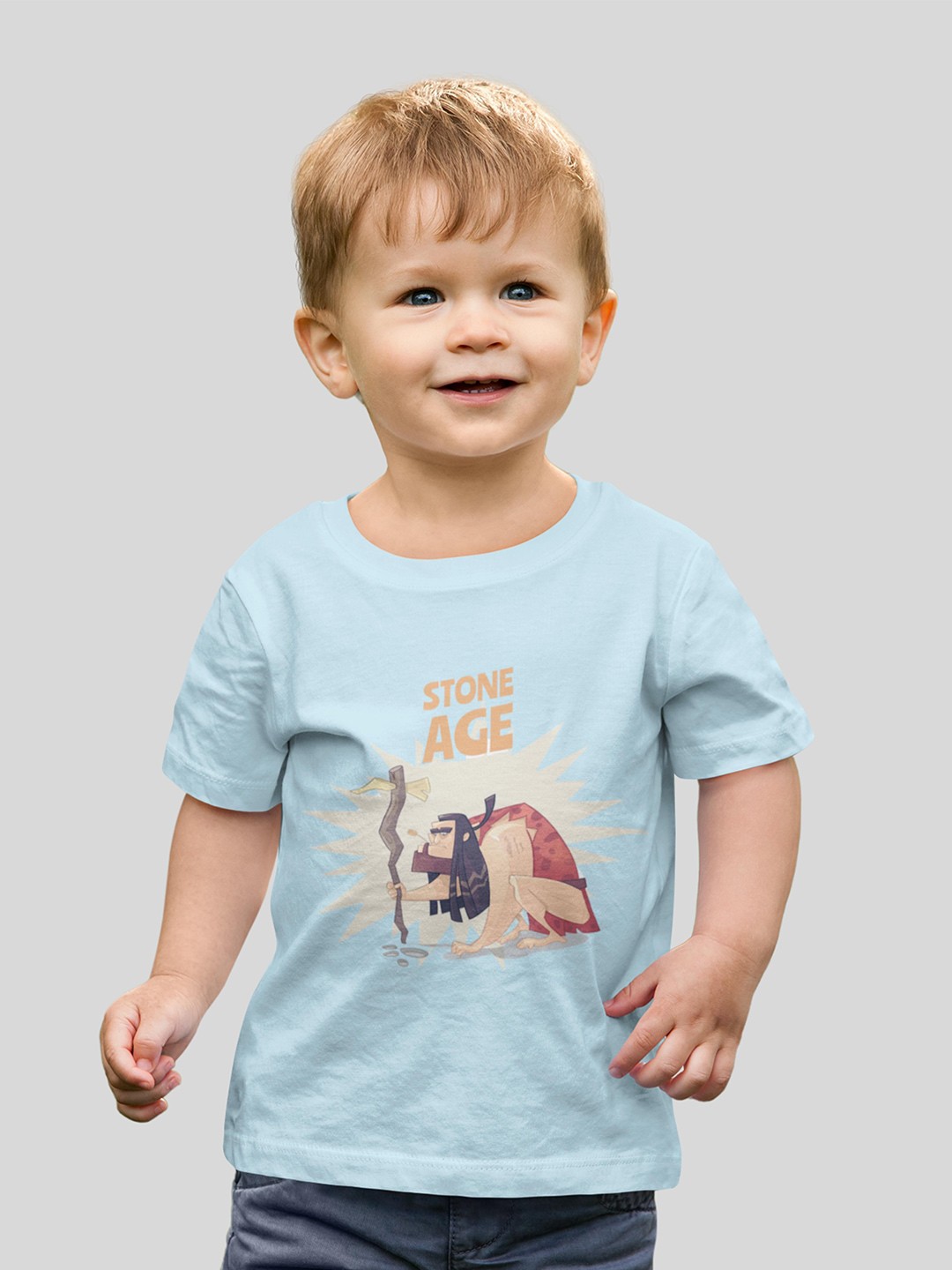 

MA Baby Boys Turquoise Blue Printed Pure Cotton Bio Finish T-shirt