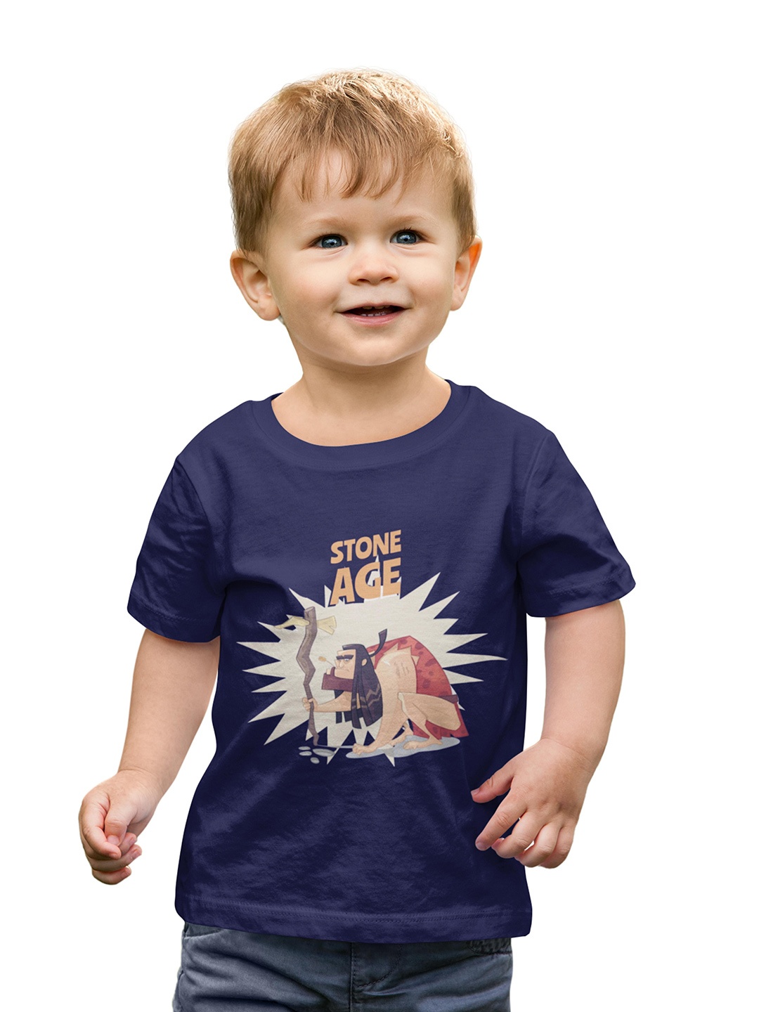 

MA Baby Boys Navy Blue Printed Pure Cotton Bio Finish T-shirt