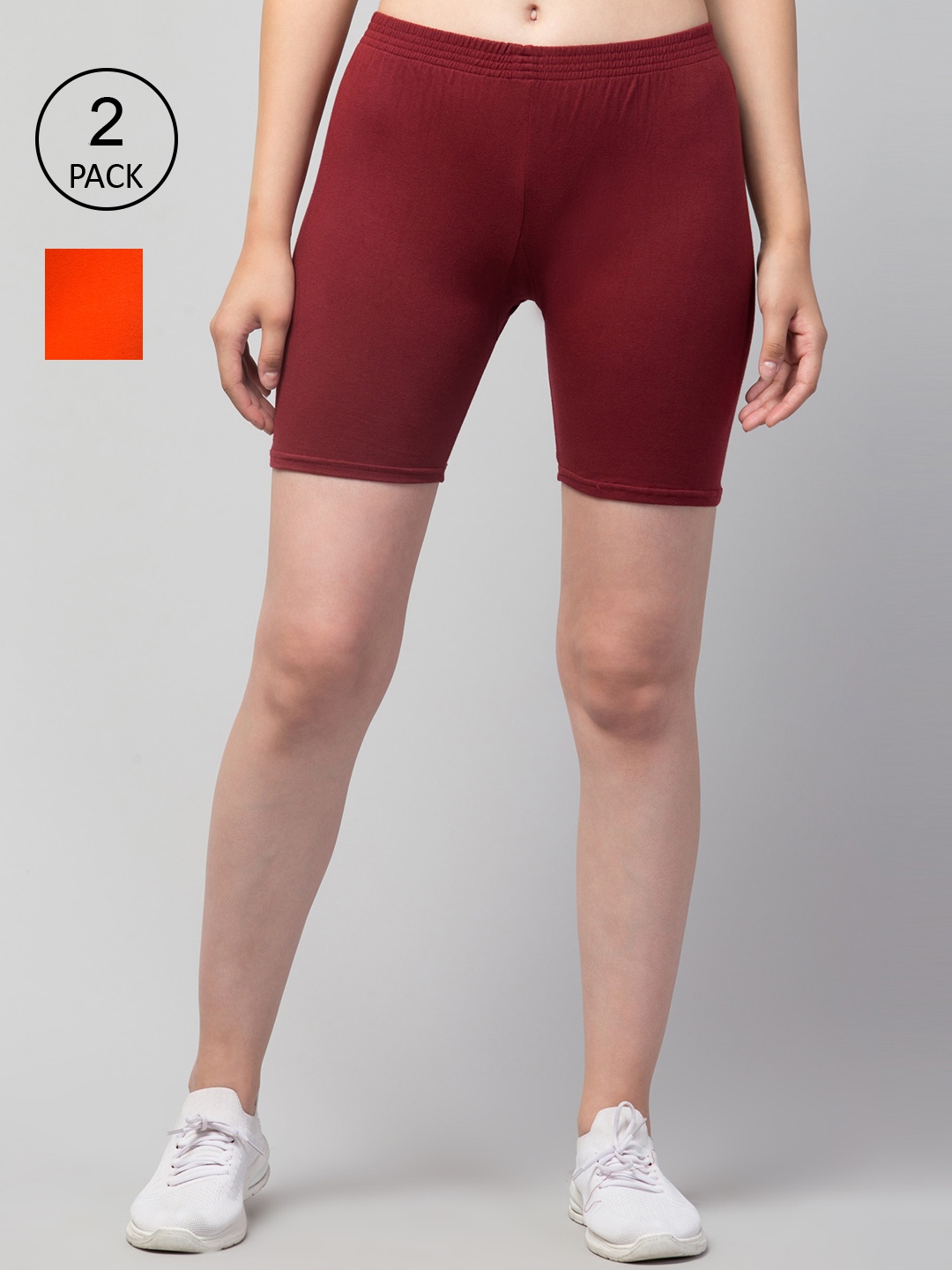 

Apraa & Parma Women Orange Slim Fit Cycling Sports Shorts