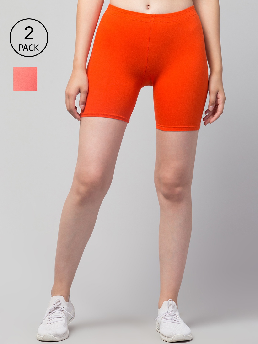 

Apraa & Parma Women Orange Slim Fit Cycling Sports Shorts