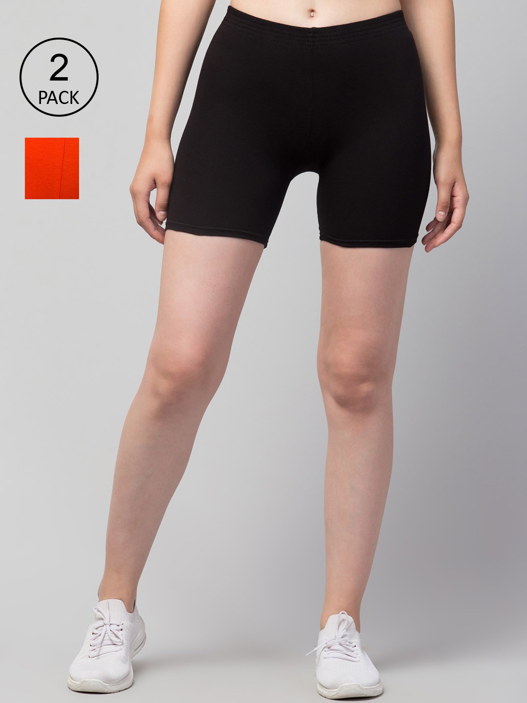 Apraa & Parma Women Slim Fit Cycling Sports Shorts, Orange