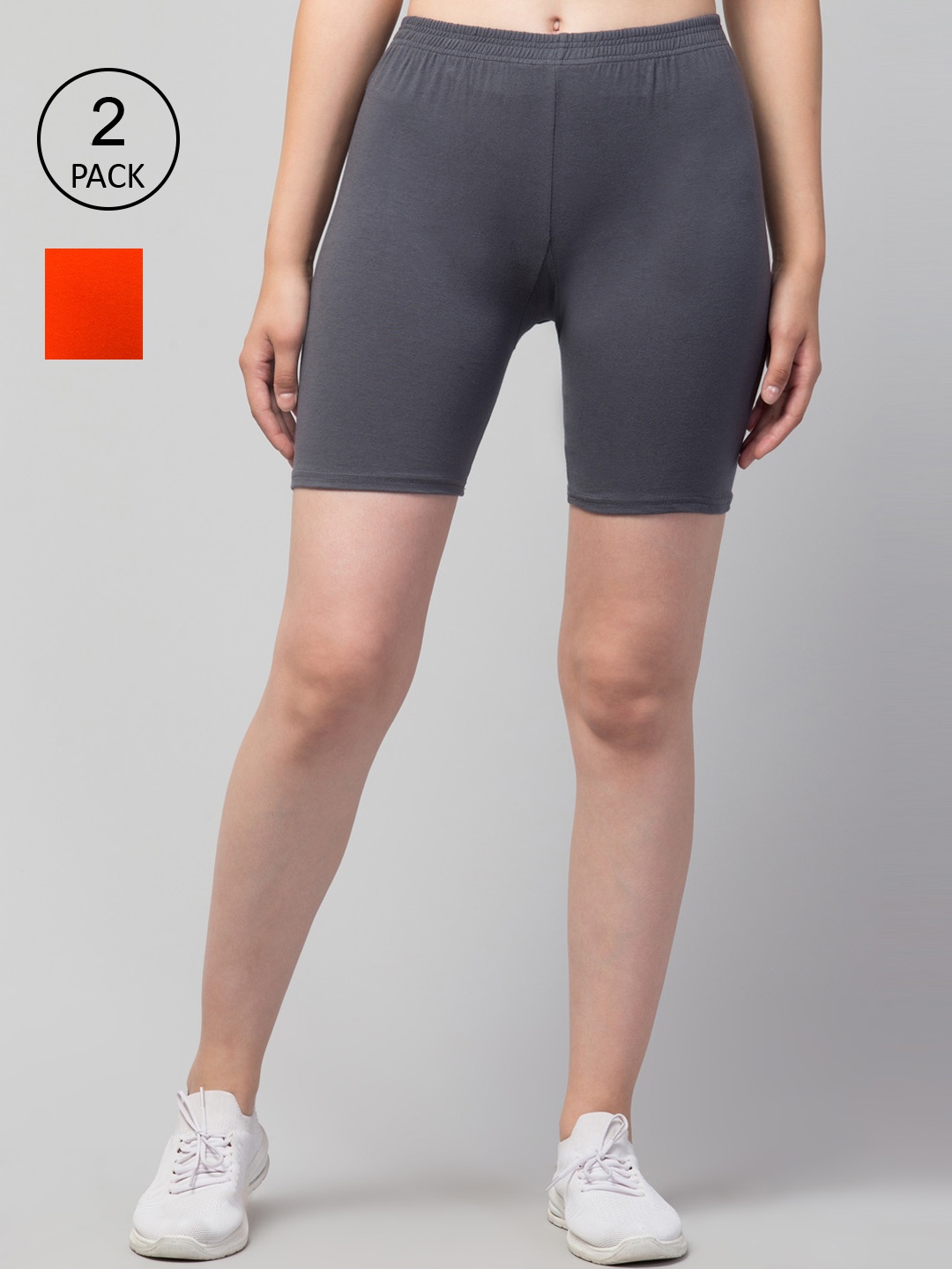 Apraa & Parma Women Slim Fit Cycling Sports Shorts, Orange