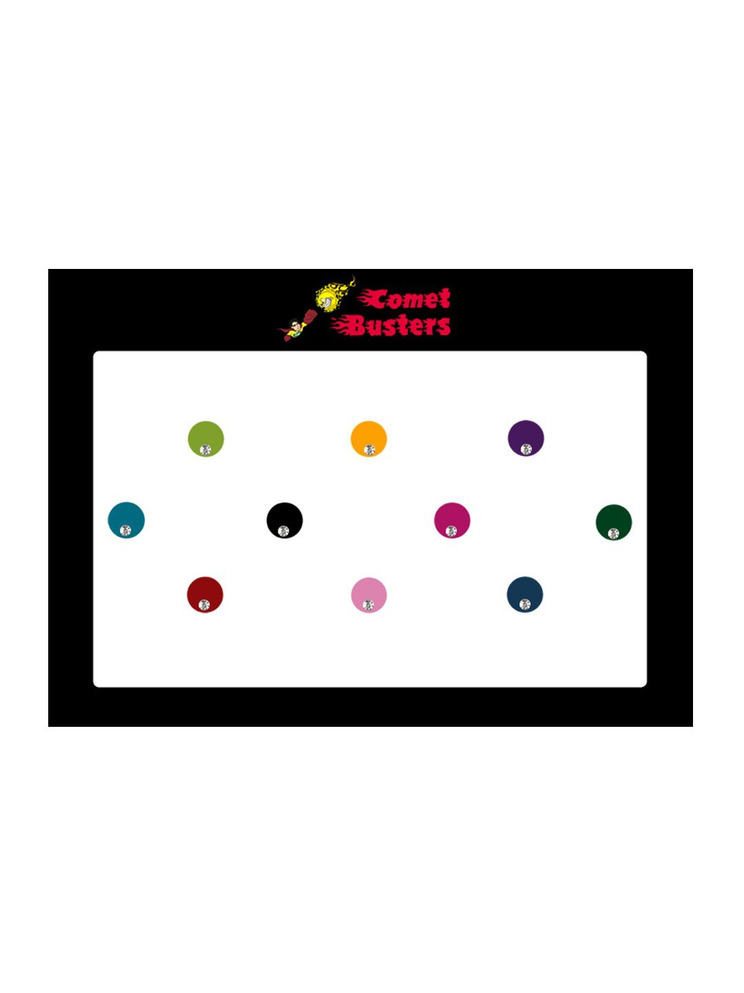 

Comet Busters 10 Pcs Embellished Reusable Designer Bindis - Multicoloured, Multi