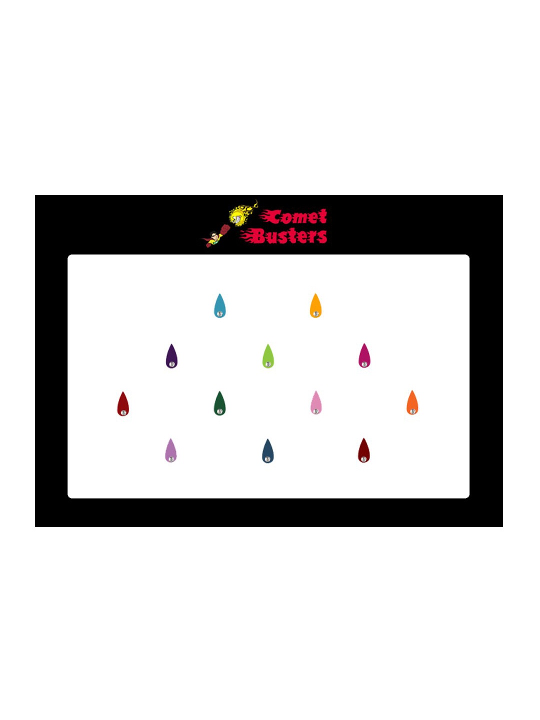 

Comet Busters 12 Pcs Embellished Reusable Designer Bindis - Multicoloured, Multi
