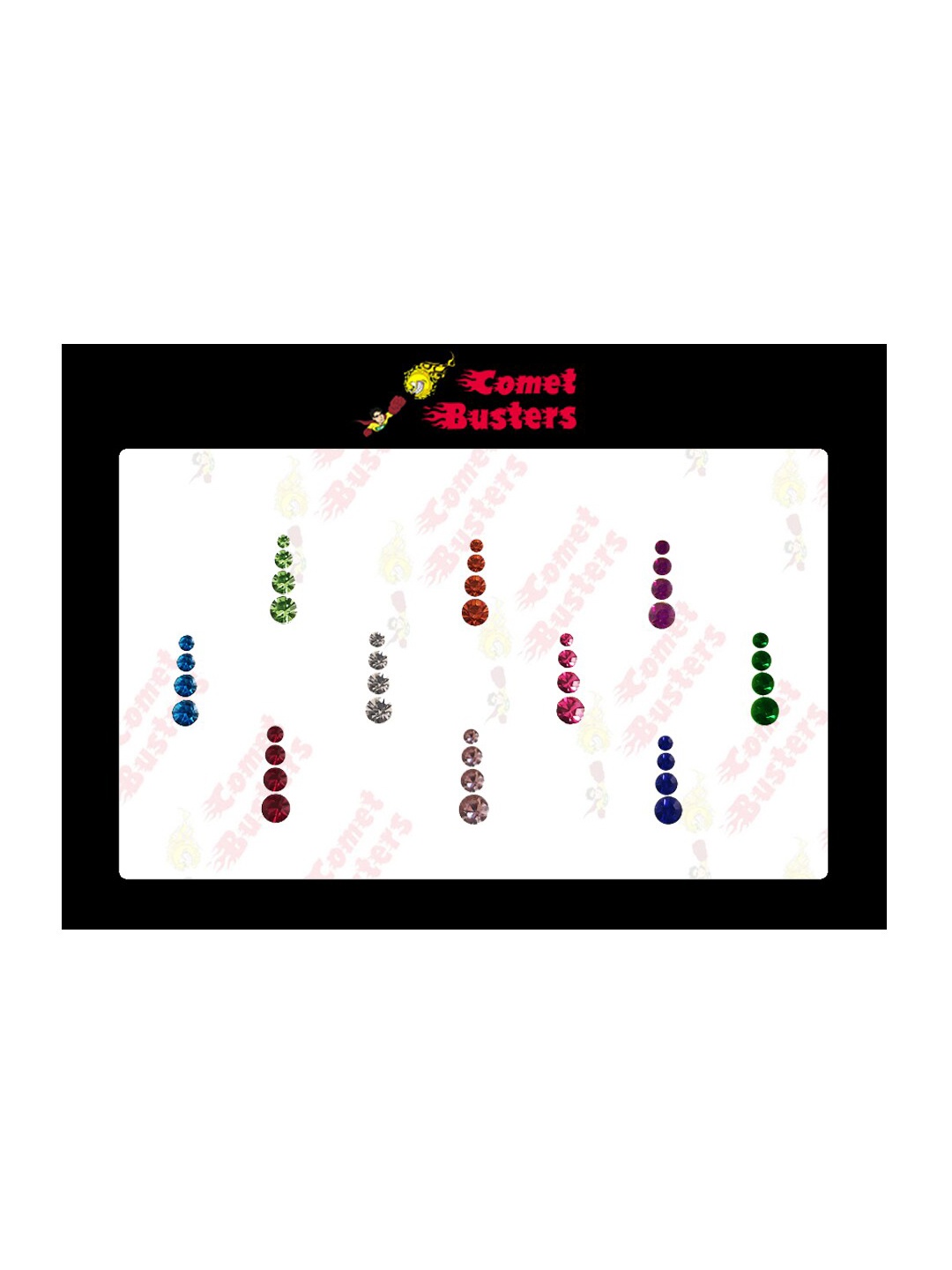 

Comet Busters 10 Pcs Reusable Designer Bindis - Multicoloured, Multi