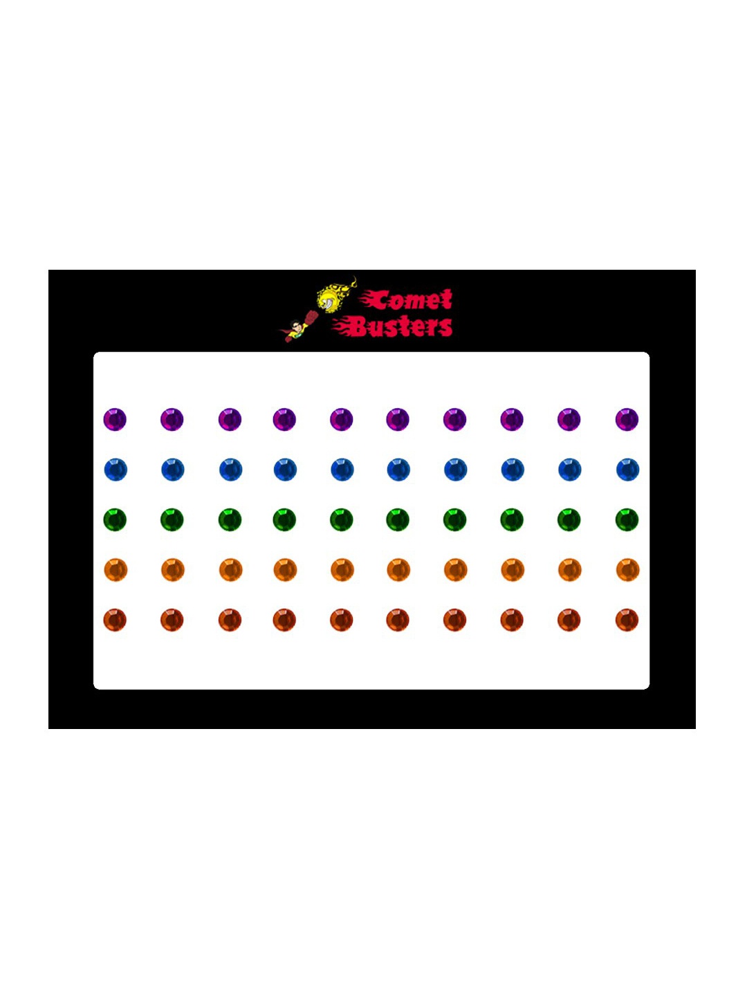 

Comet Busters 50 Pcs Reusable Designer Bindis - Multicoloured, Multi