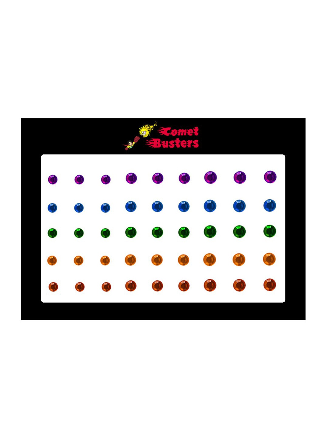 

Comet Busters 45 Pcs Reusable Designer Bindis - Multicoloured, Multi