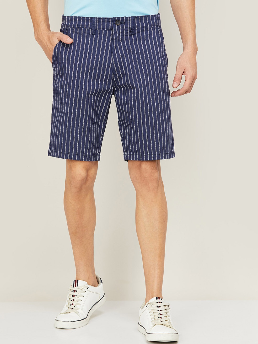 

CODE by Lifestyle Men Striped Chino Shorts, Navy blue