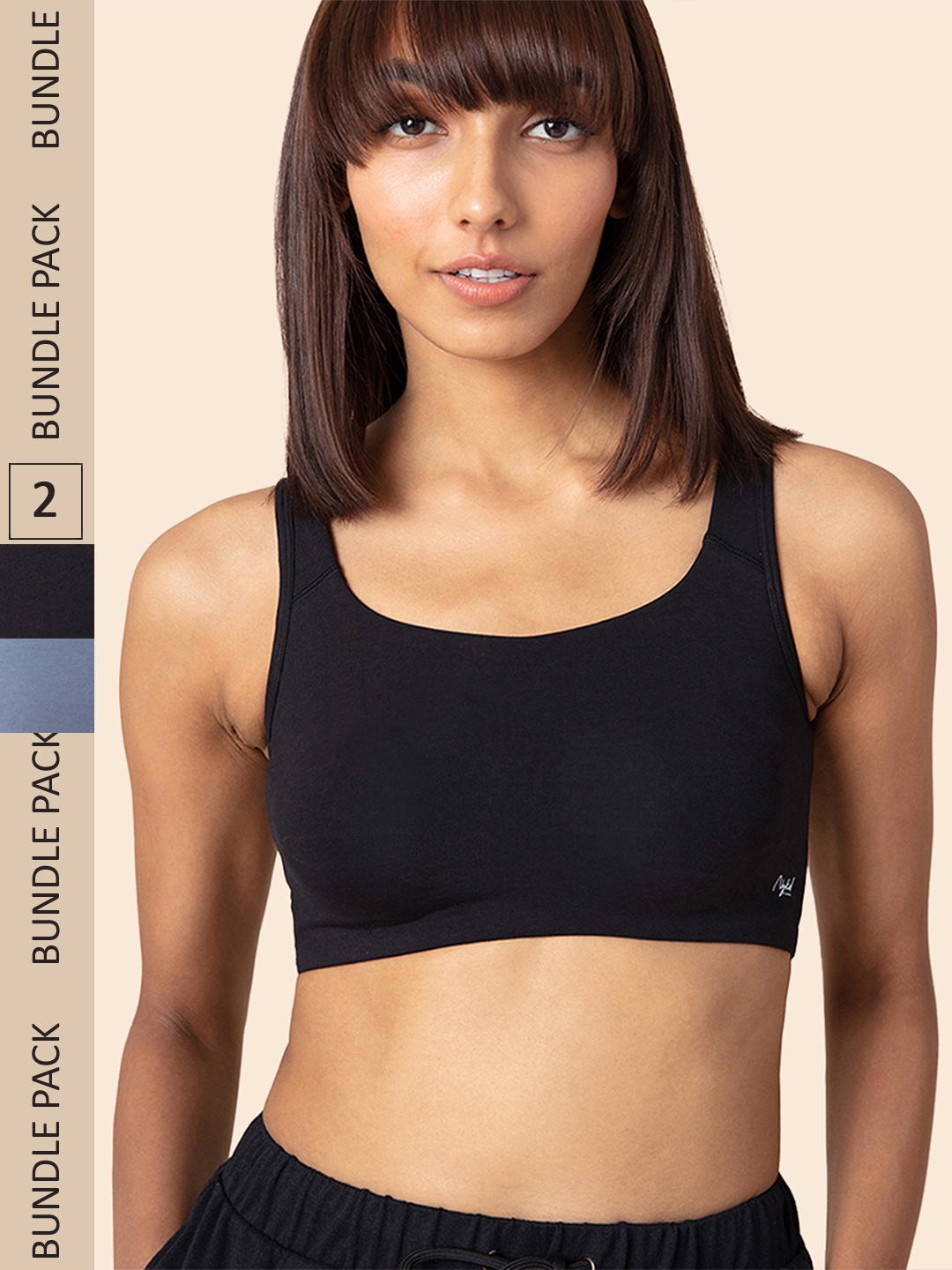 

Nykd Women Pack of 2 Easy-Peasy Slip-On Bra With Full Coverage (NYB113P02), Blue