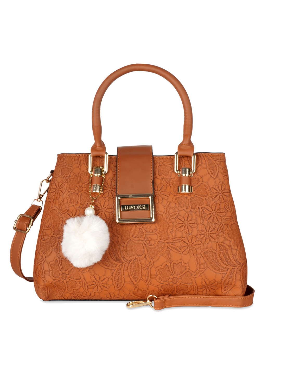 

Luvoksi Tan PU Structured Handheld Bag with Tasselled